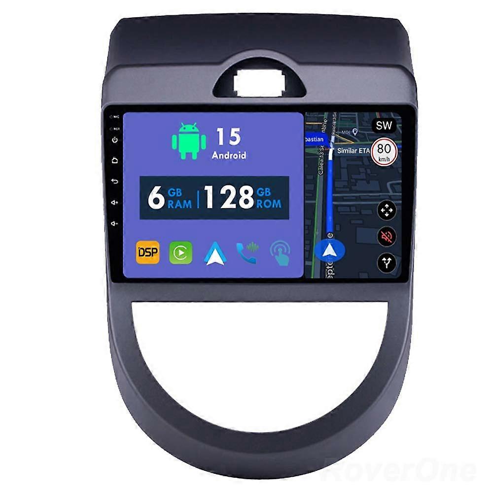 Car Radio 6G+128G CarPlay GPS Navigation Head Unit for Kia Soul 1 AM 2008 - 2011 Android Auto Bluetooth Stereo Touch Screen
