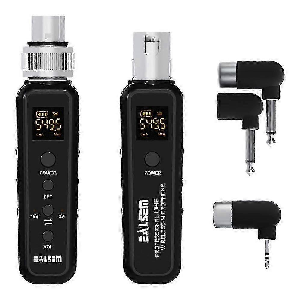 UHF Wireless XLR Transmitter Receiver System for Dynamic & Condenser Microphone & Guitar 540-590MHz 98 Ft Range