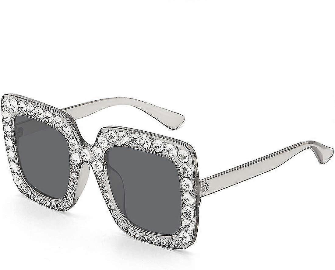 Rol Girl Elton Square Rhinestone Sluneční brýle Oversized Diamond Bling Bling Brýle