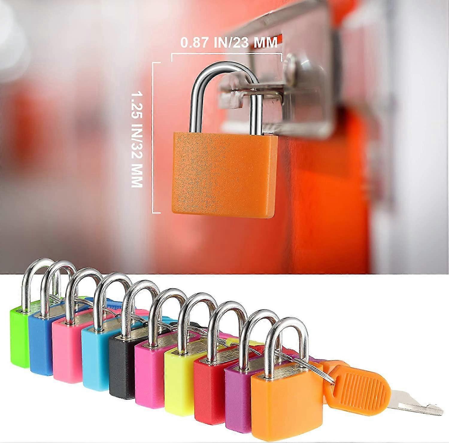 10 Pieces Suitcase Locks With Keys, Metal Padlock Luggage Padlock Small Multicolor Padlock Keyed Padlock
