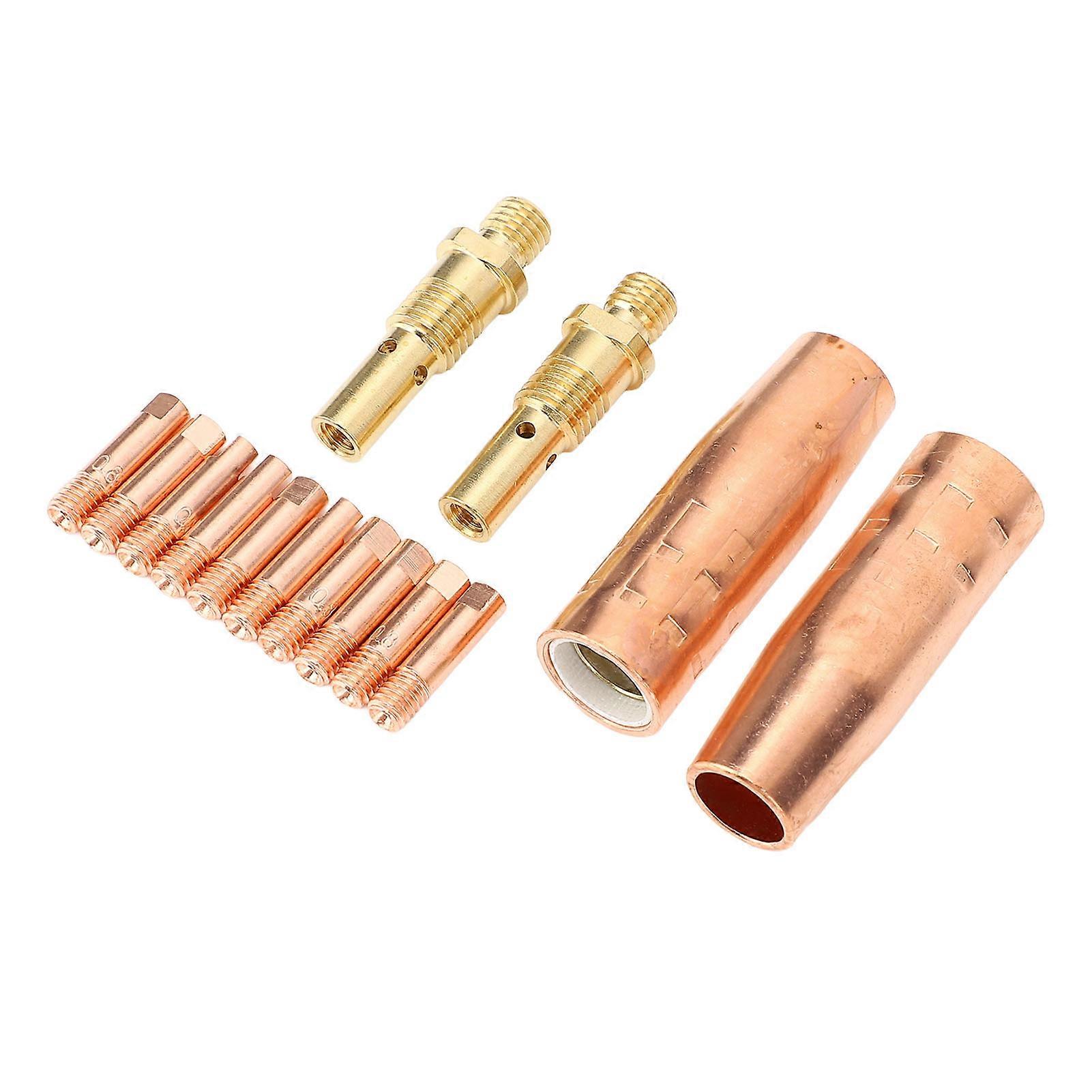 14PCS Set Welding Torch Accessory Kit 2PCS 21-50 1/2in Gas Nozzles 2PCS 35-50 Gas Diffuser and 10PCS Electrode for Magnum 100L 