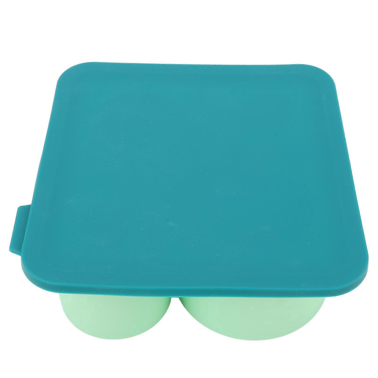 4Pcs Hollow Cylinder Ice Cube Tray Easy Release Large Capacity Silicone Ice Cube Trays with Lids for 20oz 30oz 40oz Cup Green 