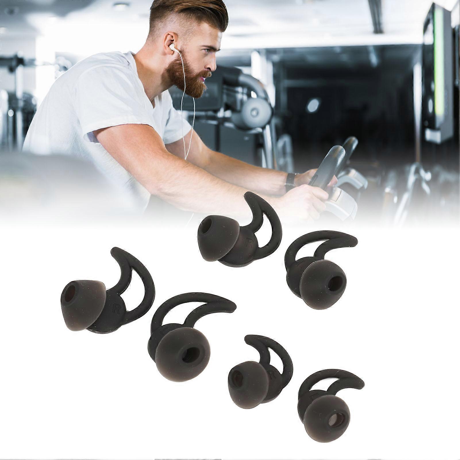 3 Pairs S/M/L Replacement Silicone Earbuds Tips Soft Comfortable Silicone Ear Tips for QC20 QC30 IE2 IE3 SIE2i Earphone Black 
