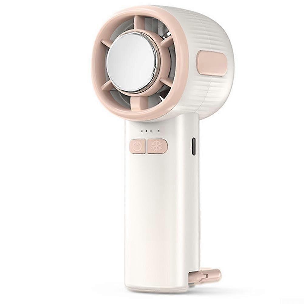 Portable Semiconductor Cooling Fan Handheld Speed Turbo Design Quiet Operation Outdoor And Office Use White/Gray