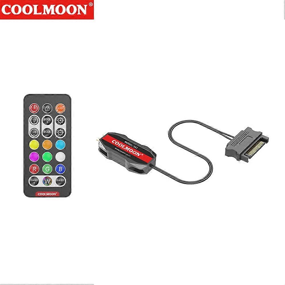 BOFEER ARGB Controller Cable 5V 3-Pin to SATA, 1 to 4 Hub Adapter with Mini Controller for PC Fan, LED Strip, compatible with motherboard sync