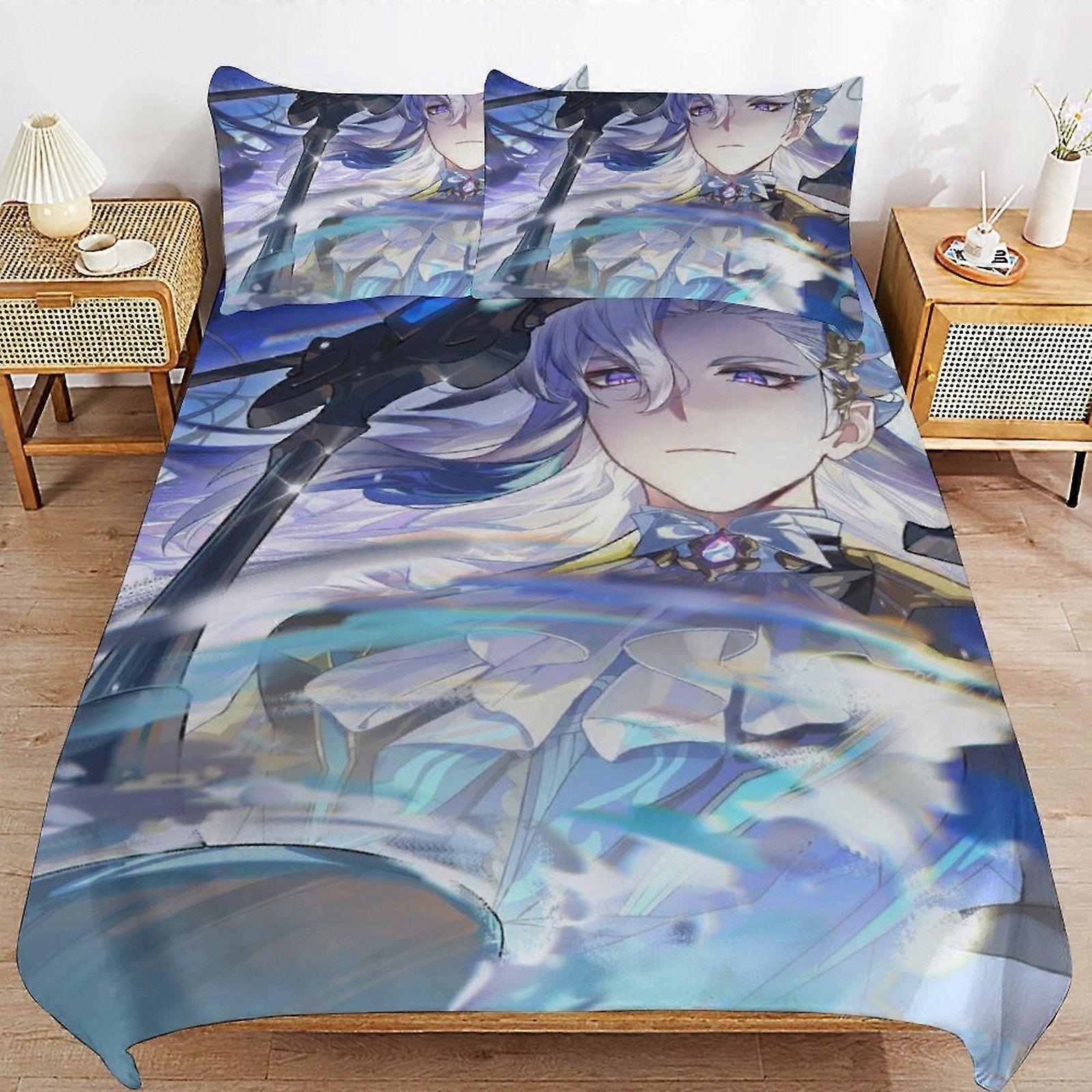 A325 GENSHIN IMPACT Durable Stitch Pattern Rest Comfort Feel Breathable Zip Fabric Duvet Cover Sets Nightly N325