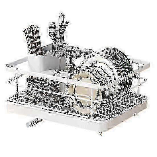 Large Dish Drying Rack with Auto-Drain & Non-Slip Base for Kitchen Counter Organization