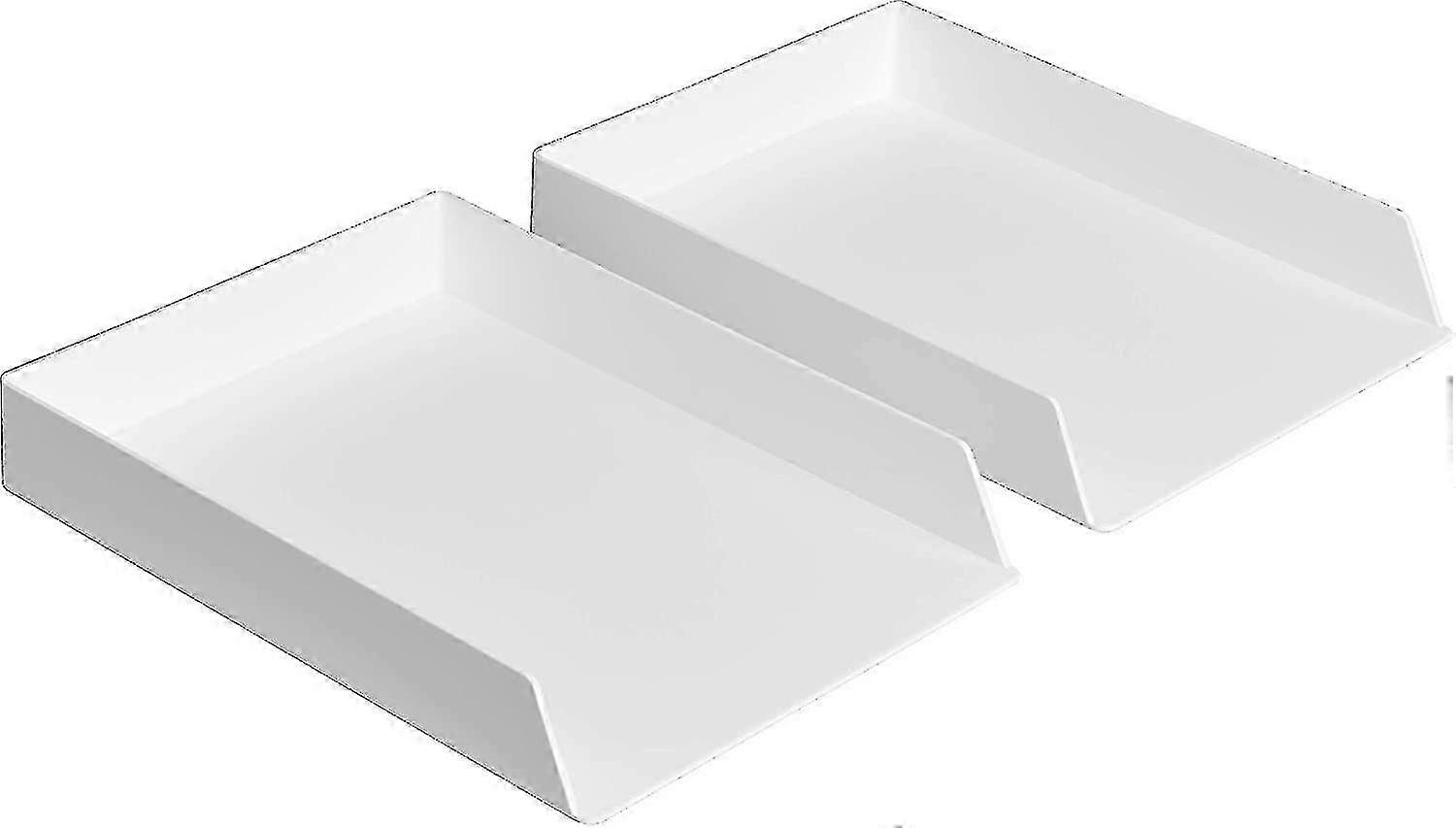 Basics Plastic Organizer - Letter Tray, White, 2-pack