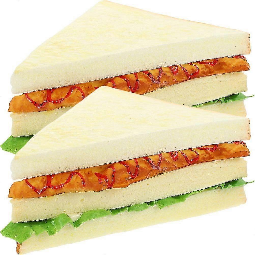 Sandwich Food Model Artificial Sandwich for Practice 2Pcs Display Prop