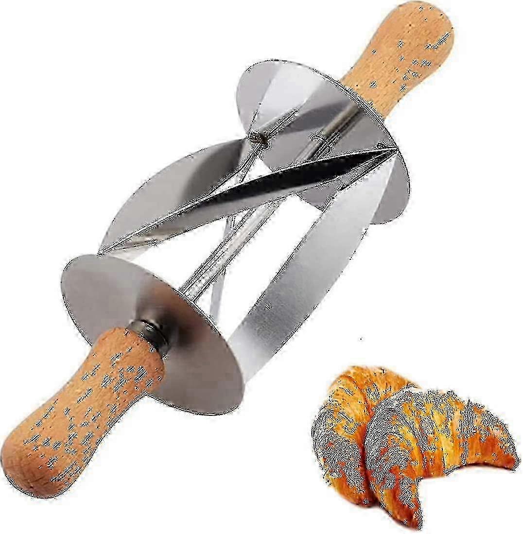 Stainless Steel Croissant Roller for Perfect Dough Slicing - Multi-functional Maker with Rolling Knife