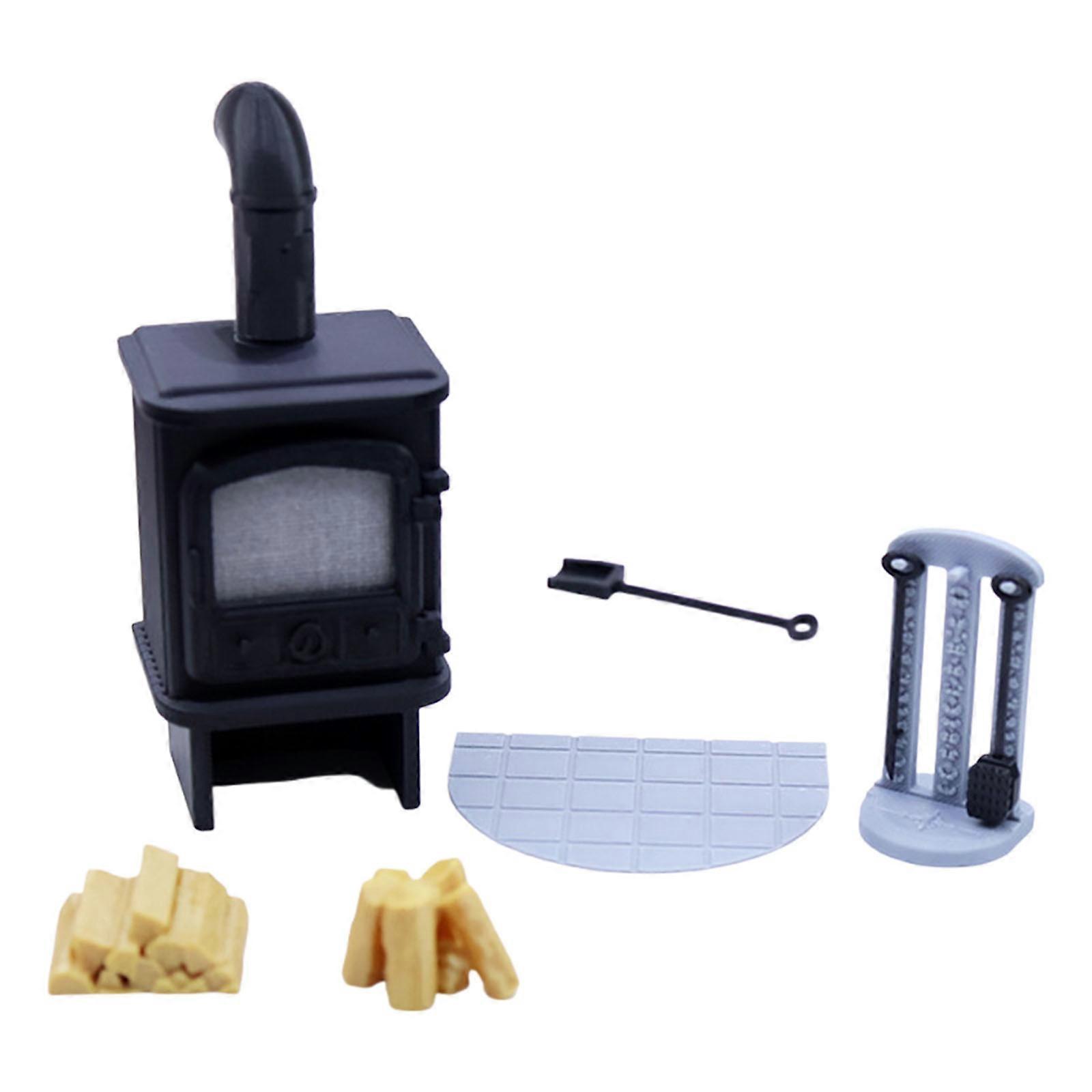 Realistic Fireplaces Miniature Display Zakka Role Play and Display for Dollhouses Enthusiasts, 1/12 Scale Home Scene Multicolor