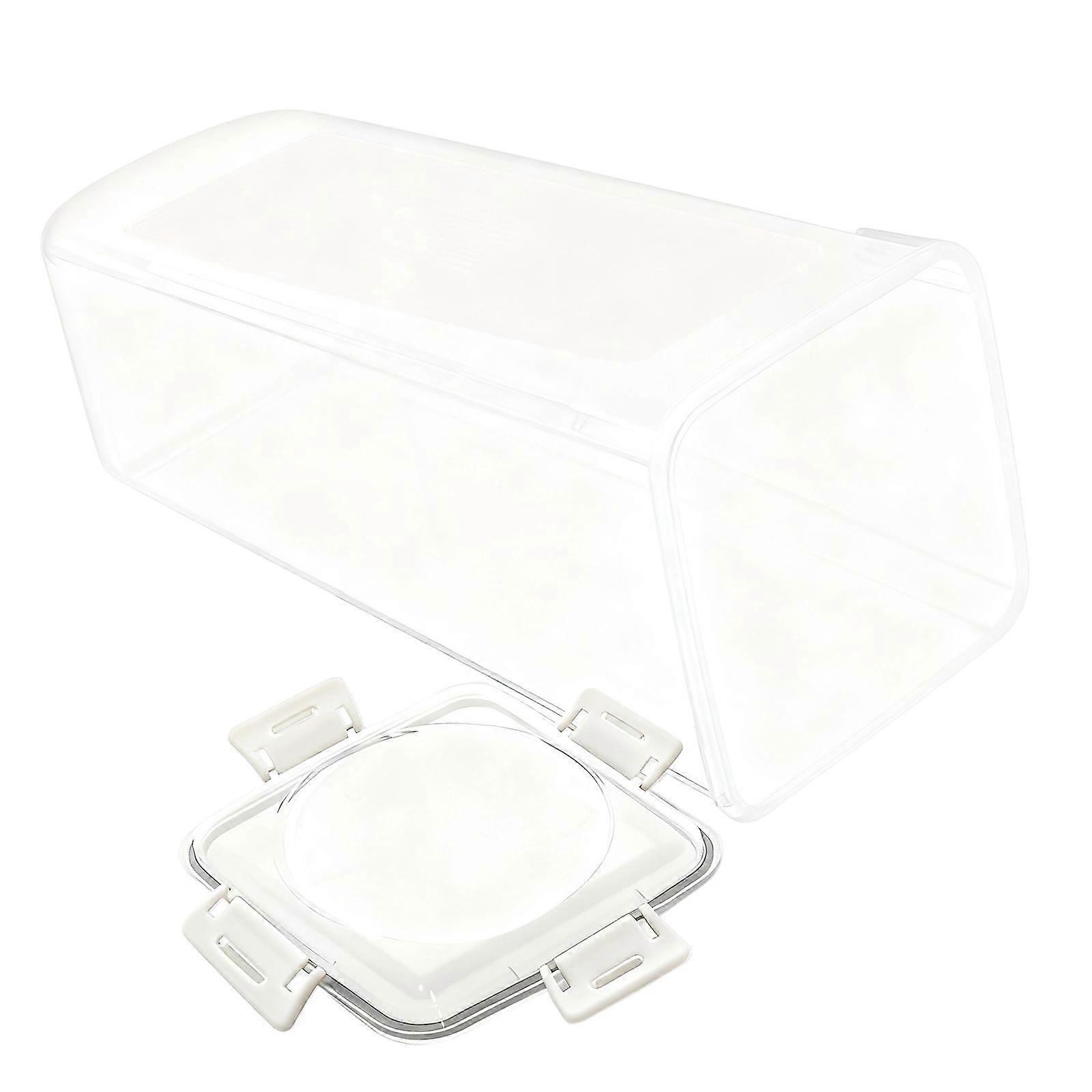 Airtights Bread Toast Storage Container With Clear Window Slide Out Drawer For Kitchen Organization  White