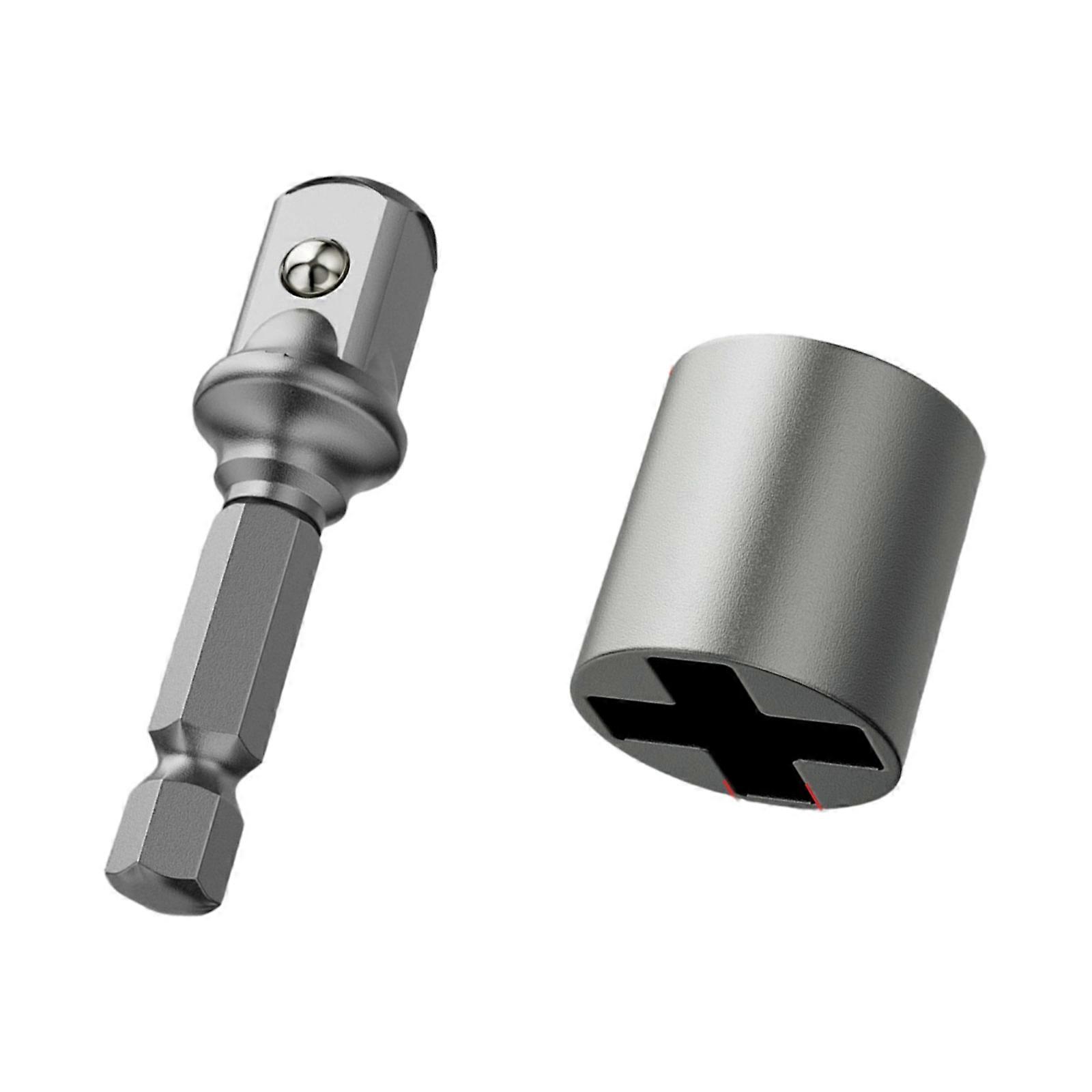 Stainless Steel Scissor Jacks Drill Adapter Enhances Torques Jacks Socket Adapter For Efficient Roadside Tire Repairs Multicolor