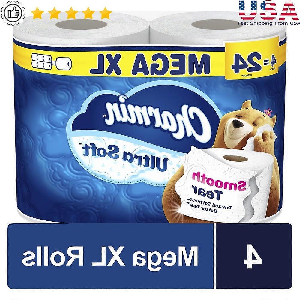 Ultra Soft Toilet Paper 4 Mega Rolls 336 Sheets 2 Ply Unscented Highly Absorbent Clog Free Septic Safe Perforated Rolls