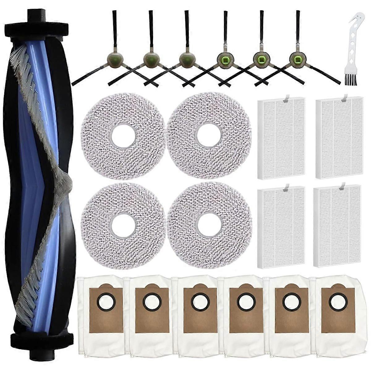 For M3 Robot Vacuum Cleaner, 1 Main Brush 4 HEPA Filter 4 Mop Pad 6 Dust Bag 6 Side Brush 1 Cleaing 