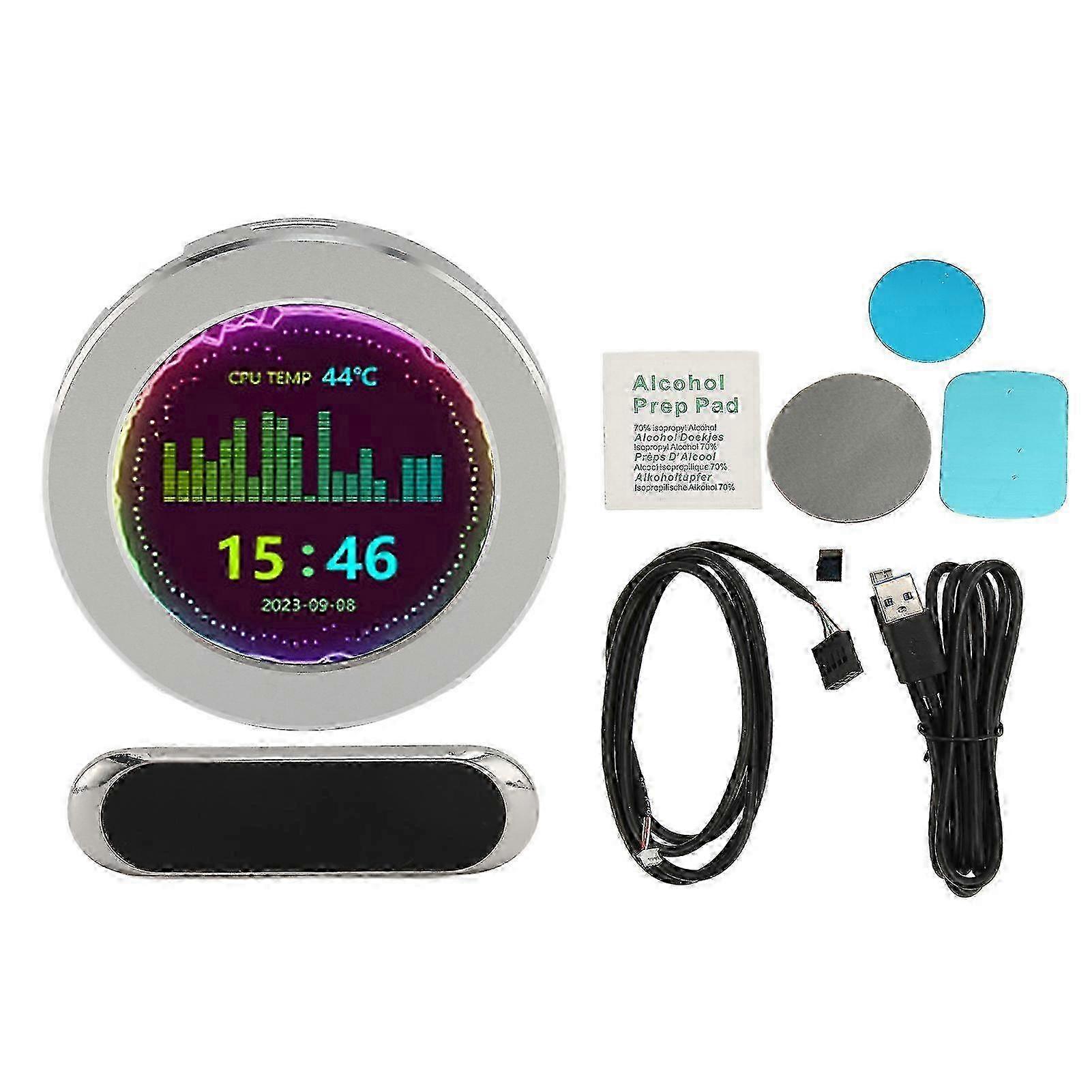 Computer Temp 2.1in Round LCD Type C 4PIN Dynamic Theme Editor PC CPU Data Monitor for Water Cooling System 2025