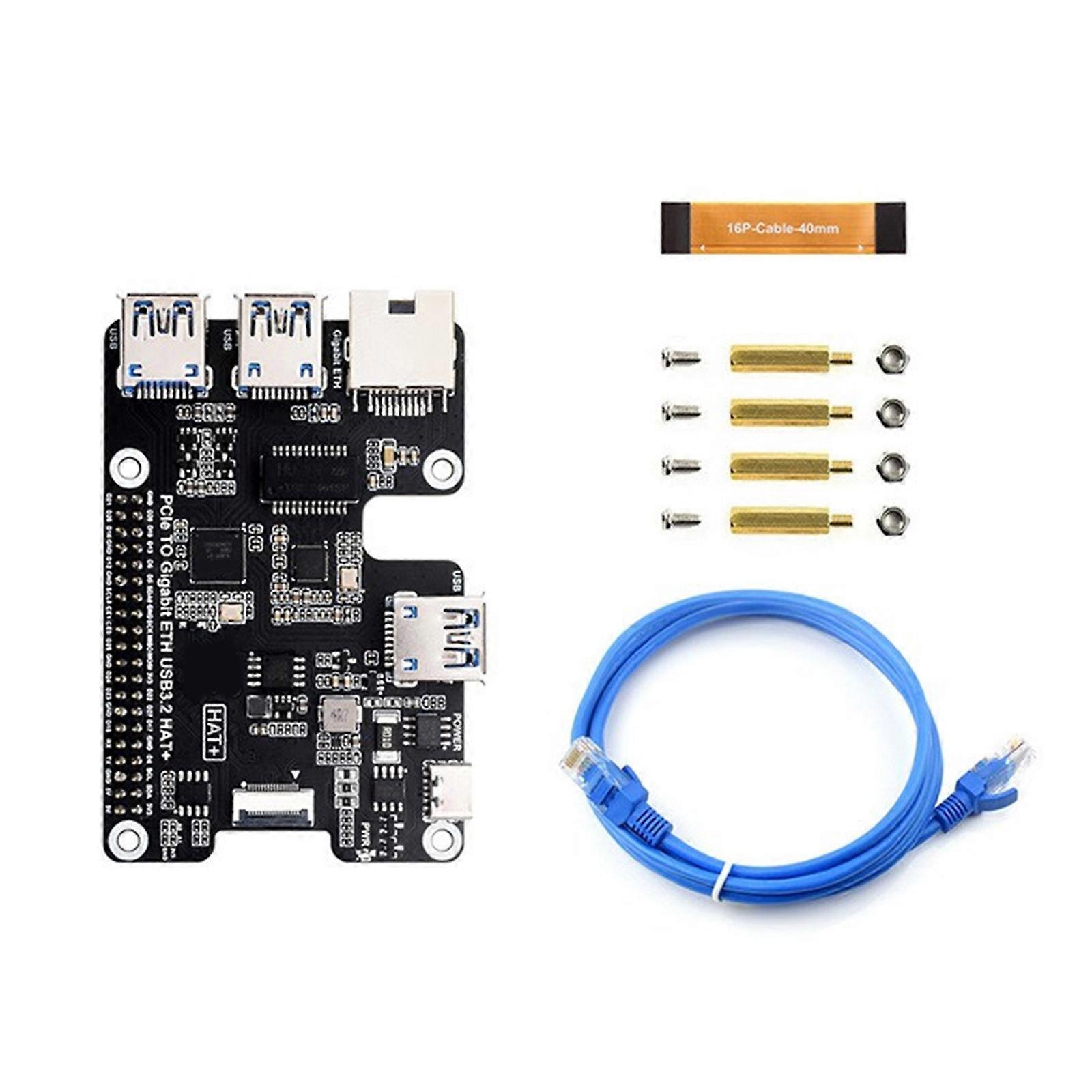 PCIE To USB 3.2 Gen1 Expansion Card With Gigabit Ethernet, Fast Speed Type C Connect Fast Transfer For Desktop PC Multicolor