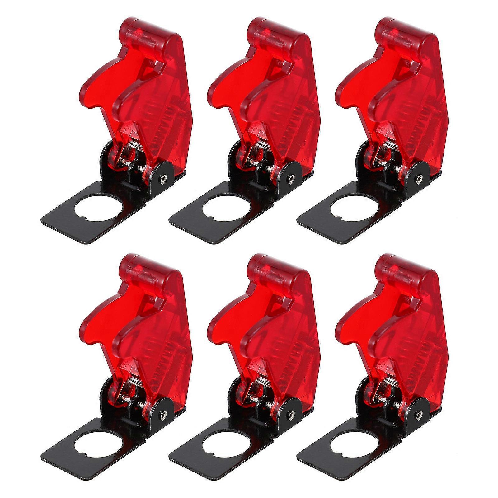 6Pcs Toggle Switch Covers Dustproof Safety Waterproof Safety Switch Covers (Red)
