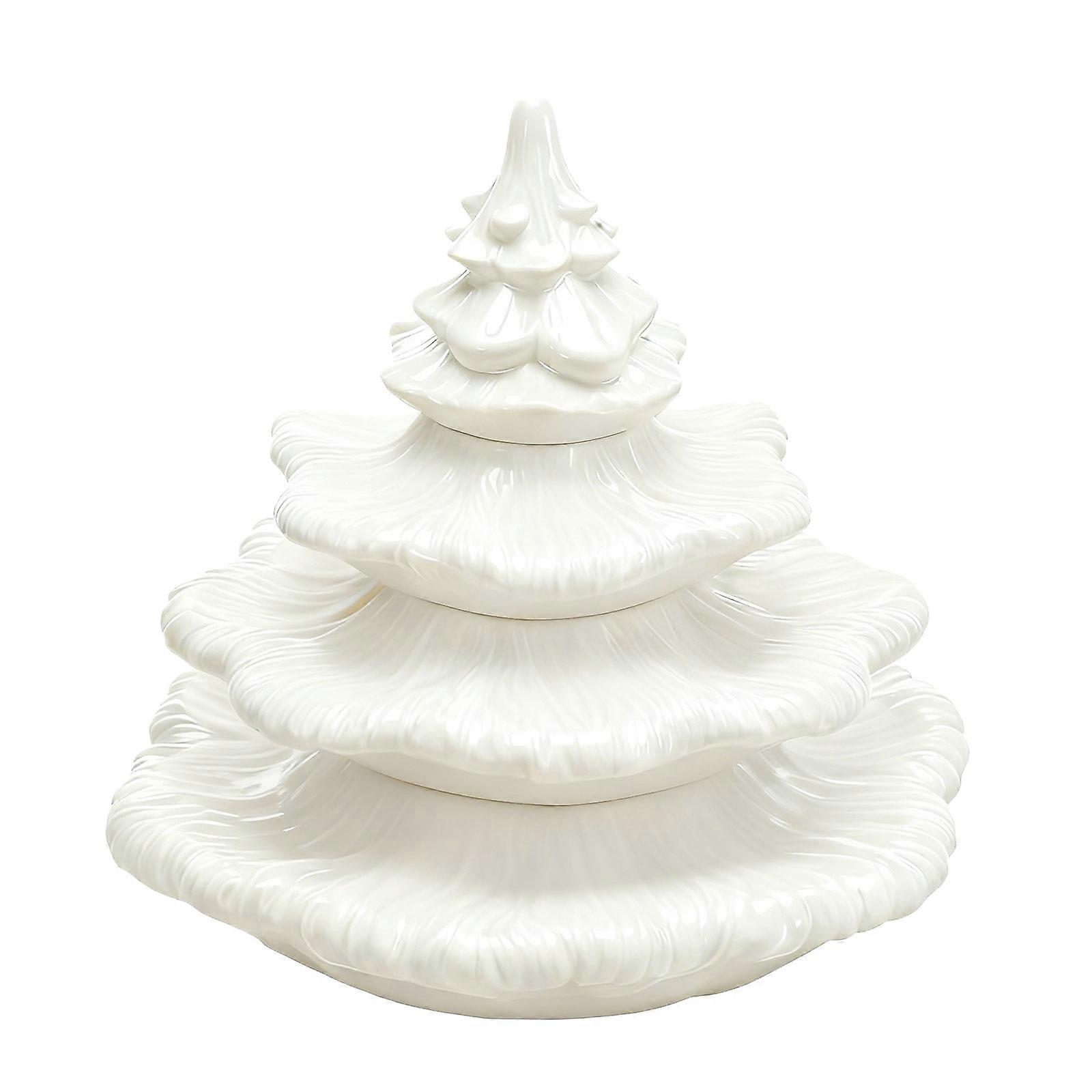 Resin Christmas Tree Shape Deviled Eggs Tray with Easy Cleaning Surfaces for Kitchen Use and Decoration  White 26cm
