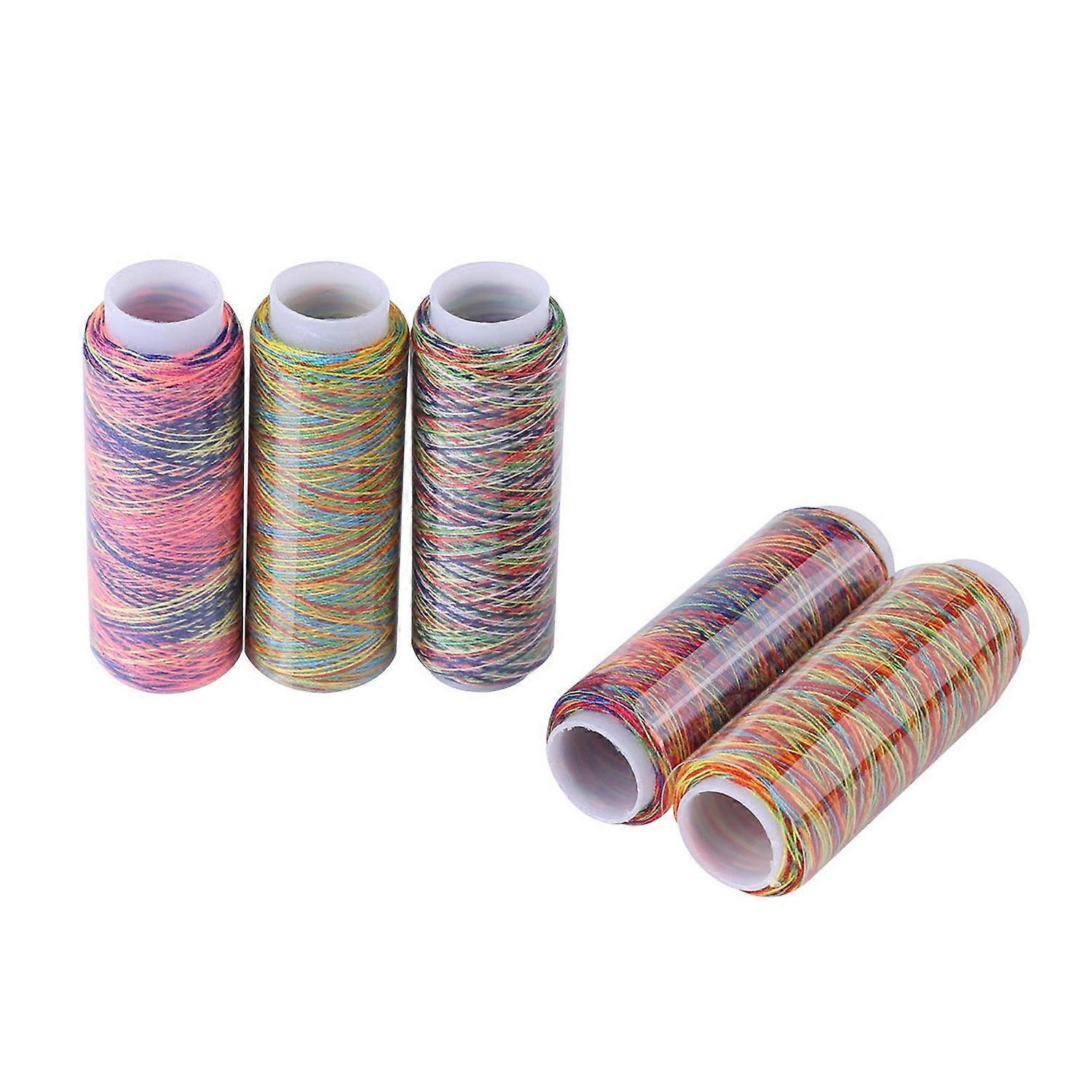 5pcs MulticolorGradient Sewing Quilting EmbroideryThread Spools Garment Accessory