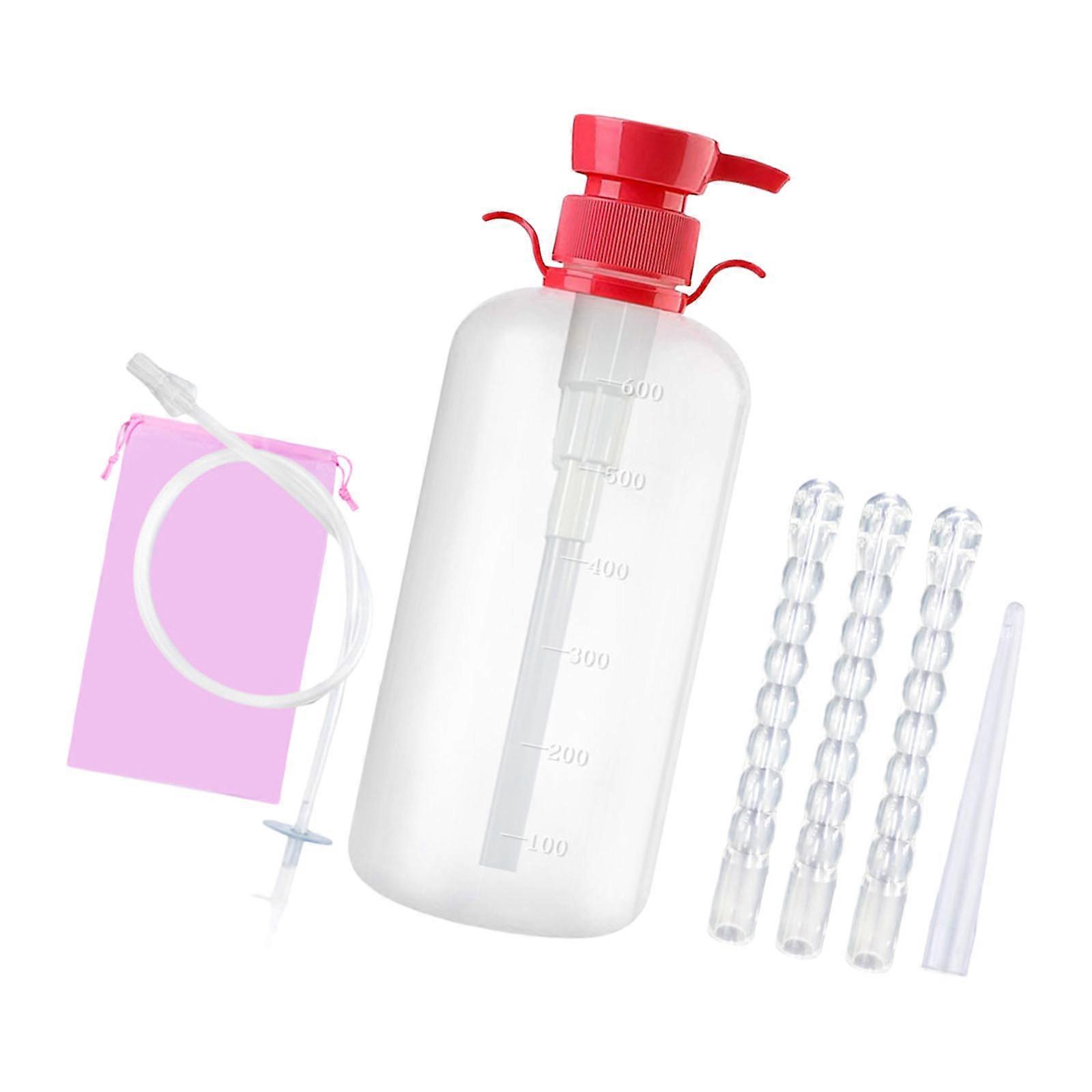 Enema Anuses Vaginas Wash Cleansing Bottle Kits Reusable Vaginas Irrigator Syringes Anuses Cleaner Enemator with 4 Nozzles Multicolor
