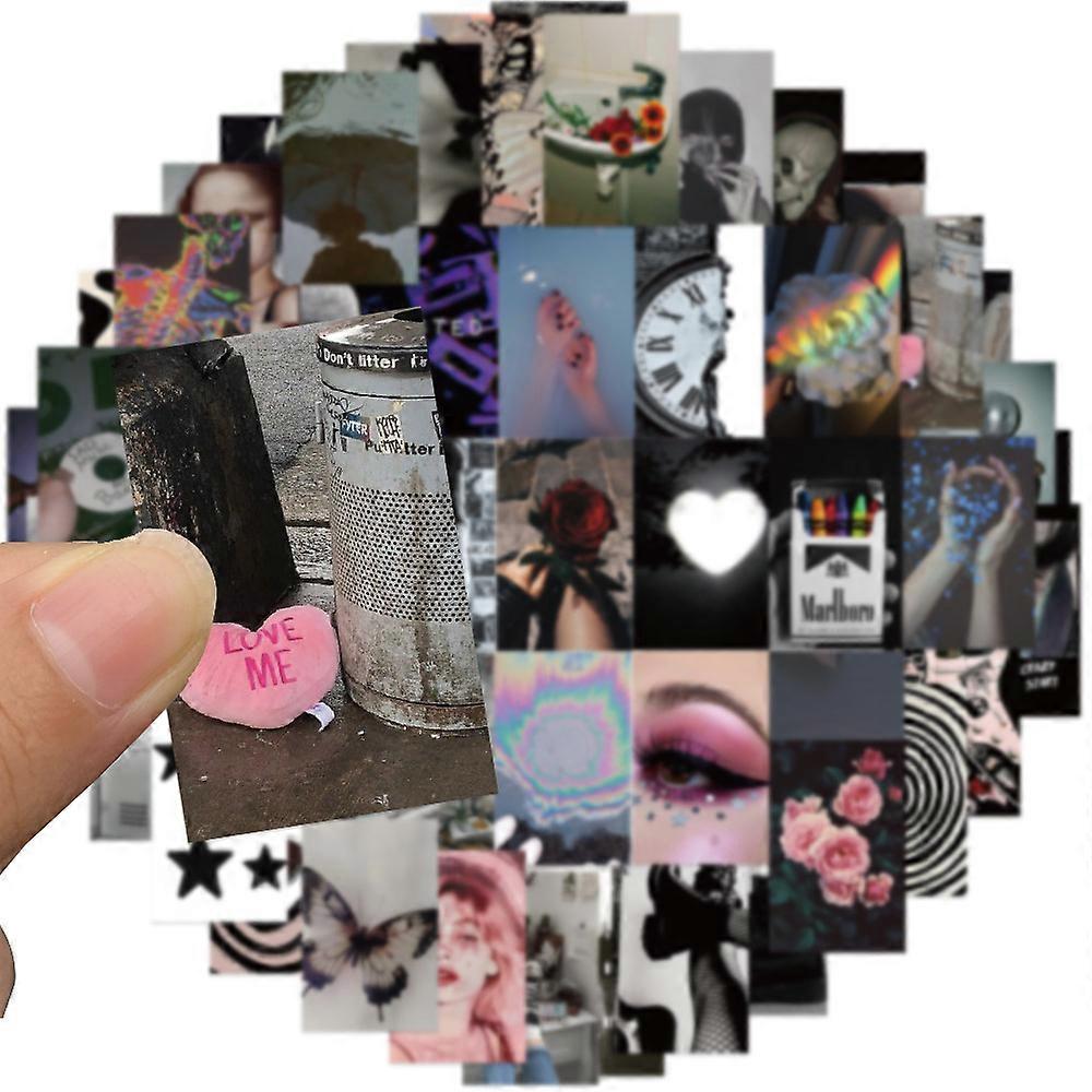 50 DIY Grunge Rock Style Mood Stickers for Suitcases, Scooters, Computers, and Journals
