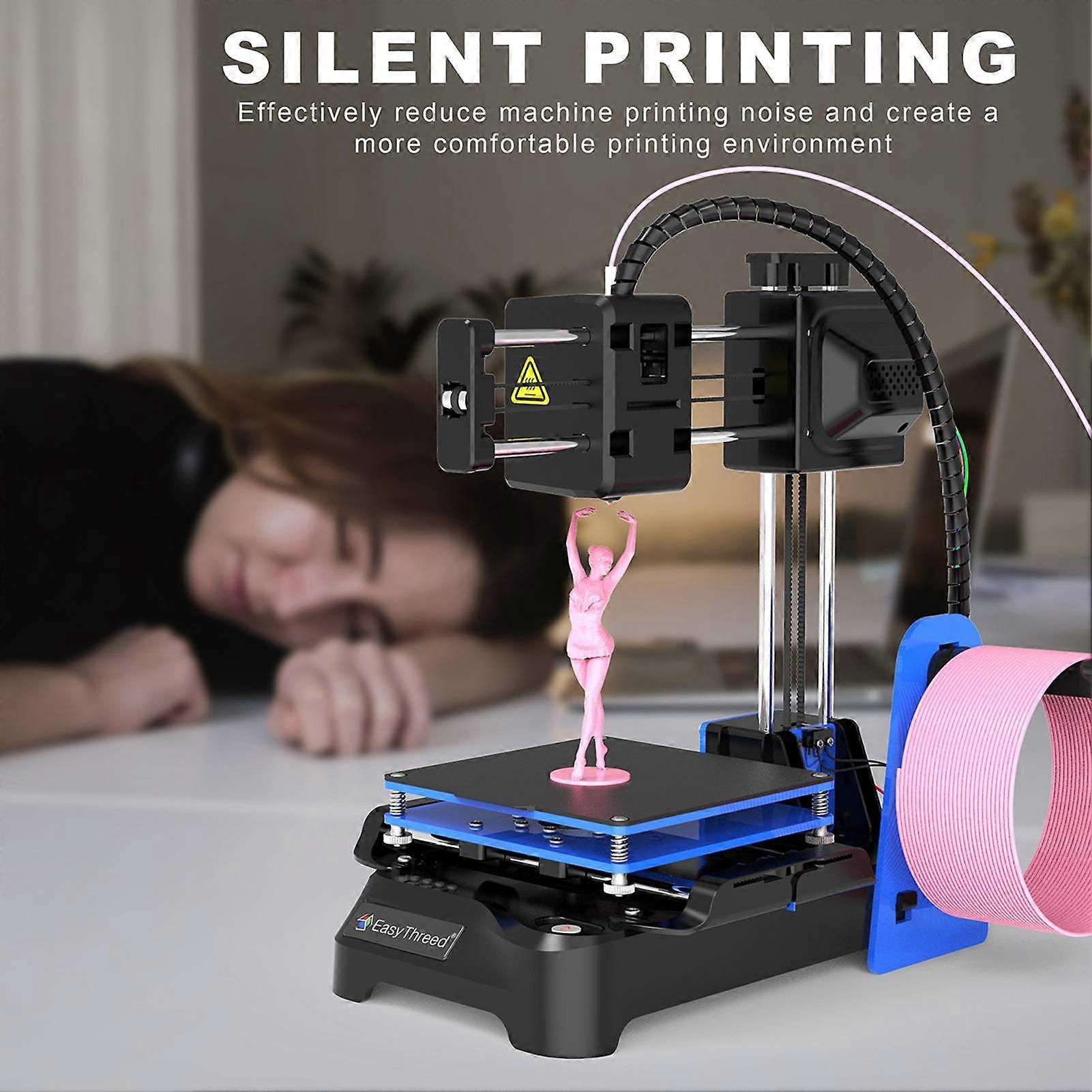 Mini Desktop 3D Printing Machine for Kids - 100x100x100mm Print Size, One-Key Printing, TF Card, PLA Filament for Beginners in Household Education A