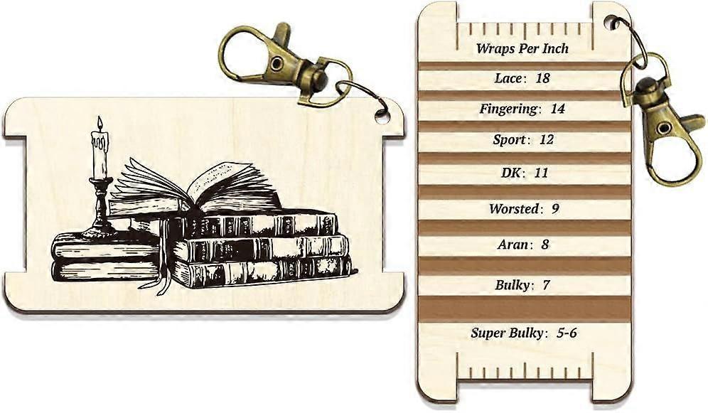 Spinning Control Card Book Patterns Multifunctional Wooden WPI Ruler Spinning Control Tool Wooden WPI Ruler for Crochet Tools Accessories