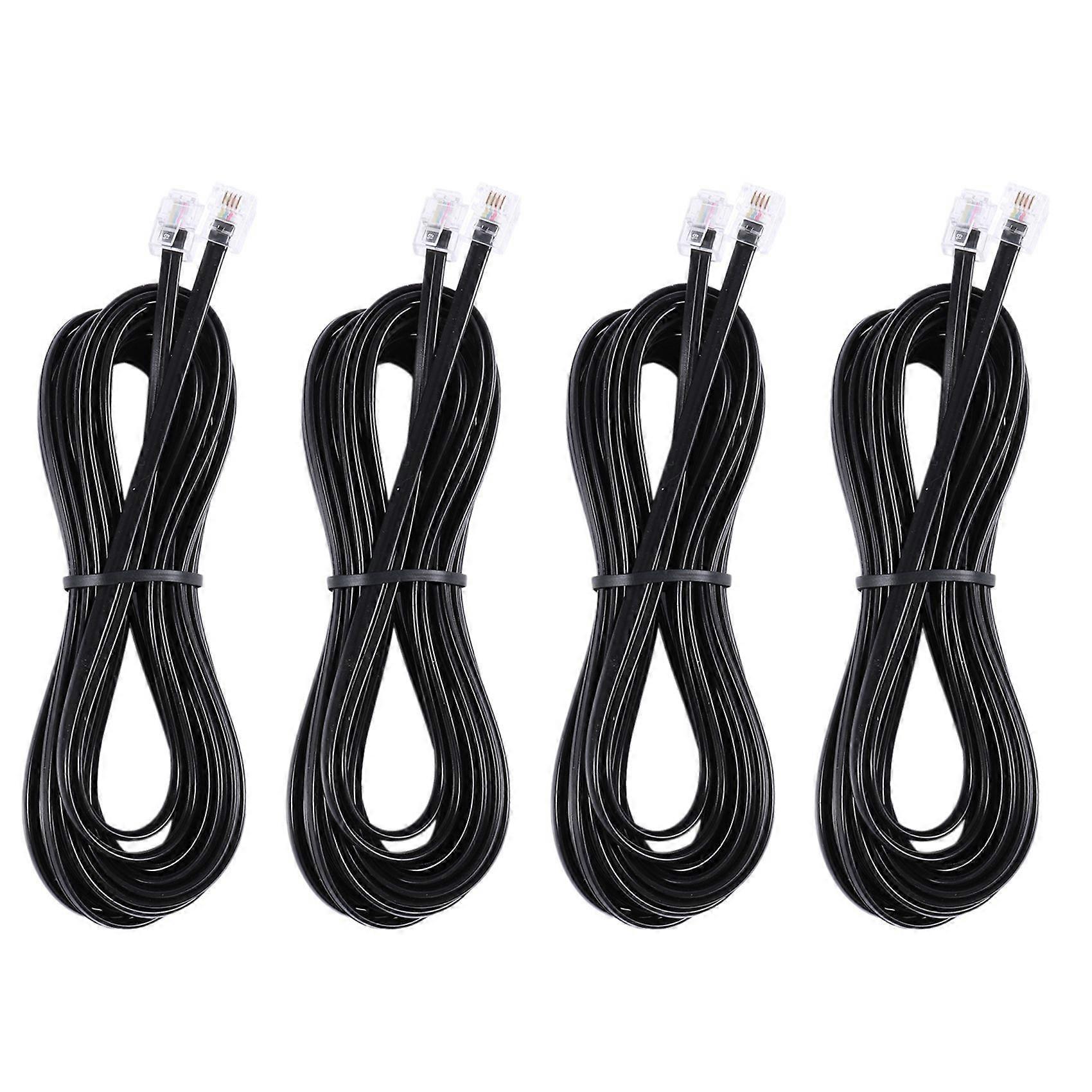 4X RJ11 6P4C Telephone Cable Cord ADSL Modem 5 Meters