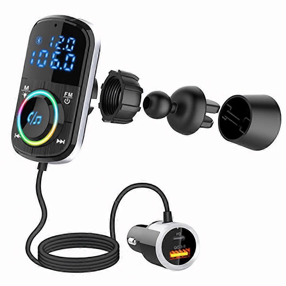 Bluetooth 5.0 Fm Transmitter FüR Auto-Radio Usb Kfz LadegeräT Adapter Mp3 Player