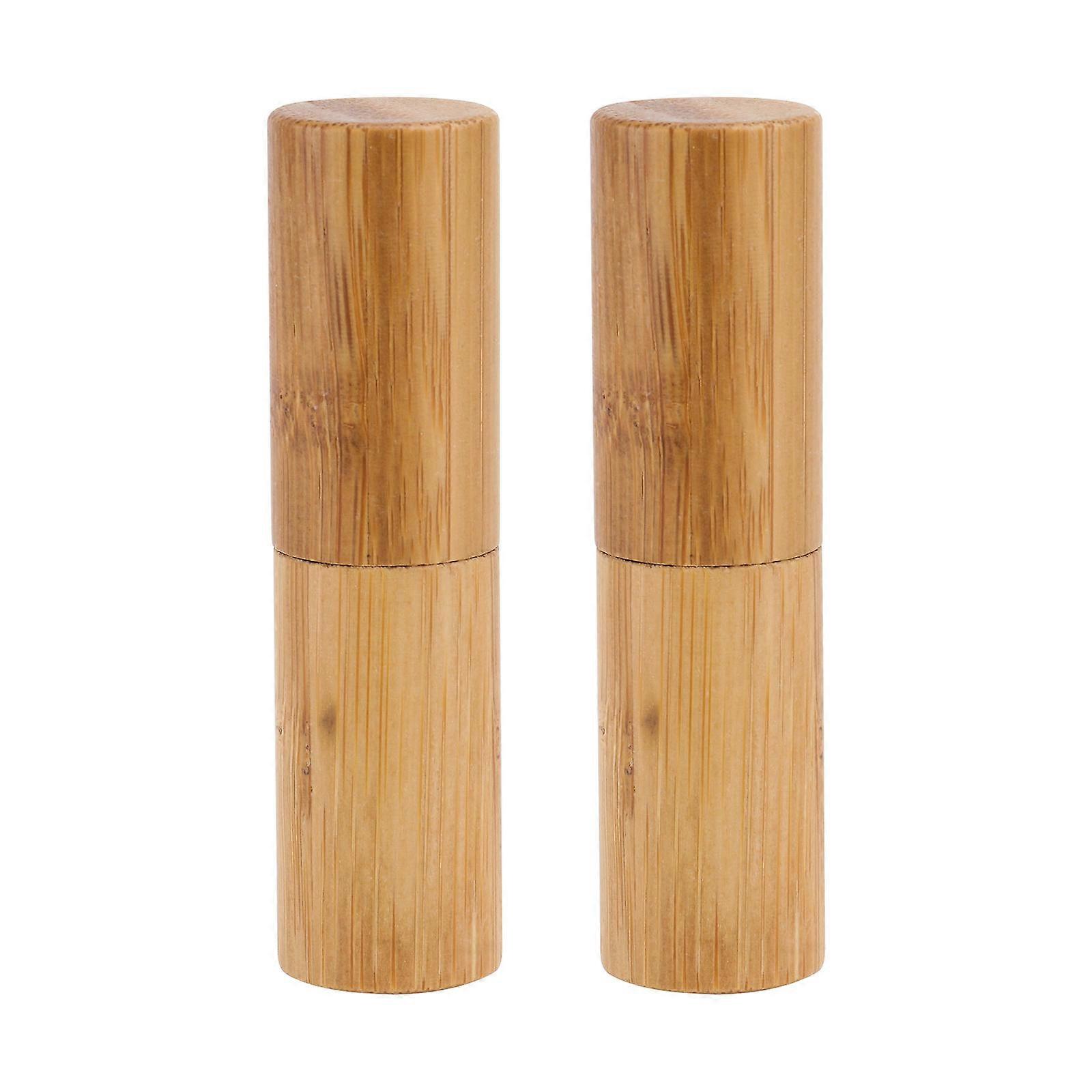 Golden Empty Lip Balm Containers for Refilling 4Pcs Bamboo Tubes