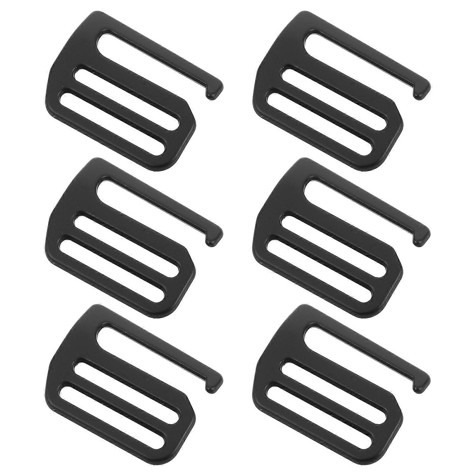 Adjustable Black Metal Buckle Strap for Backpack Use 6Pcs Pack