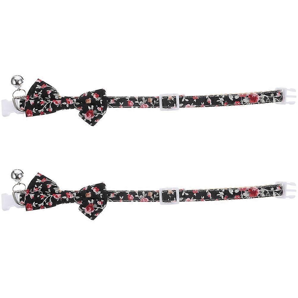 Cat Collar with Bell Bow Tie Cat Collar with Bell Adjustable 8Pcs Safety Buckle