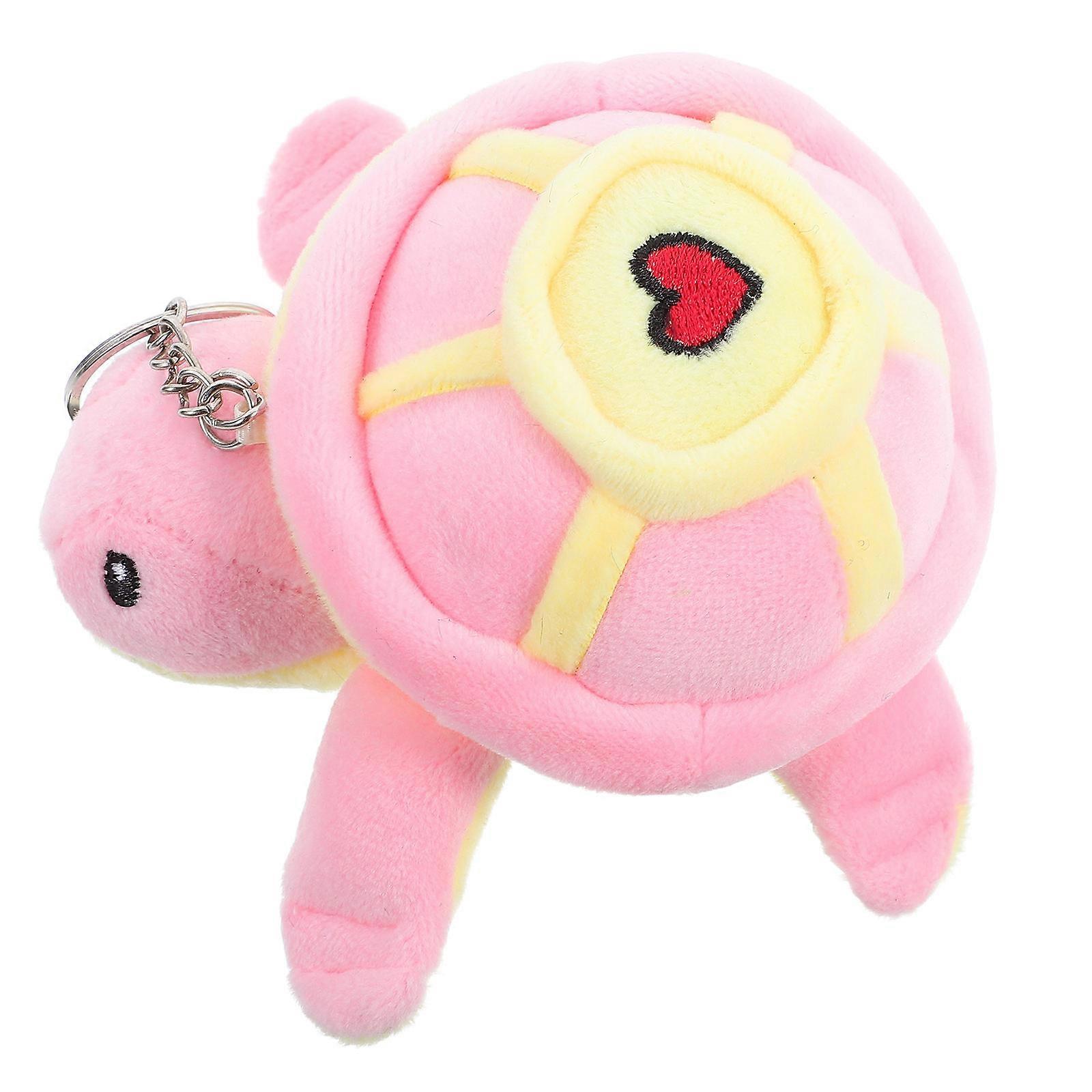 Pink Plush Turtle Keychain for Hanging Keys with Cute Turtle Pendant