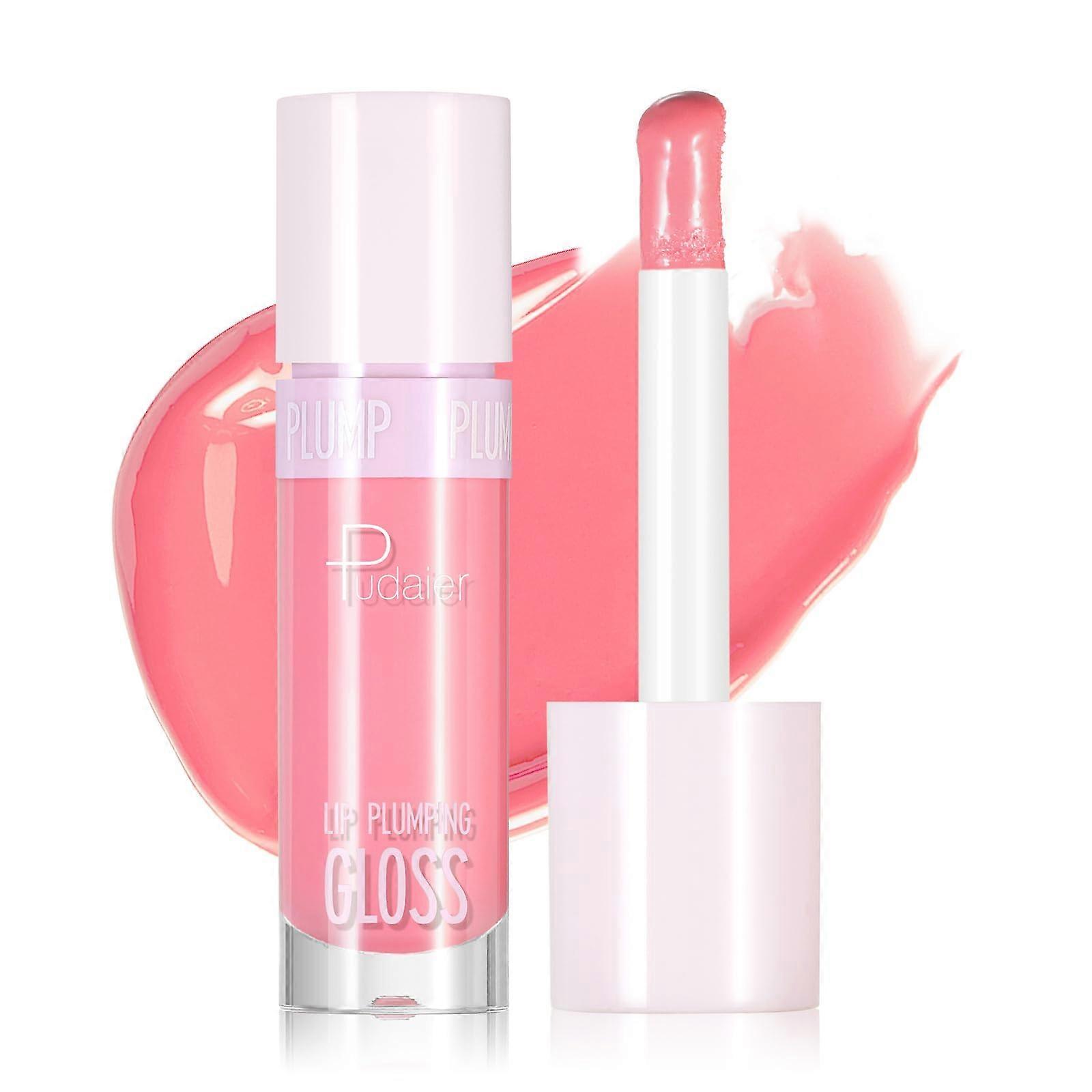 Lip Plumper Gloss with Hydrating Tint, Vegan Ginger Extract for Fuller Lips