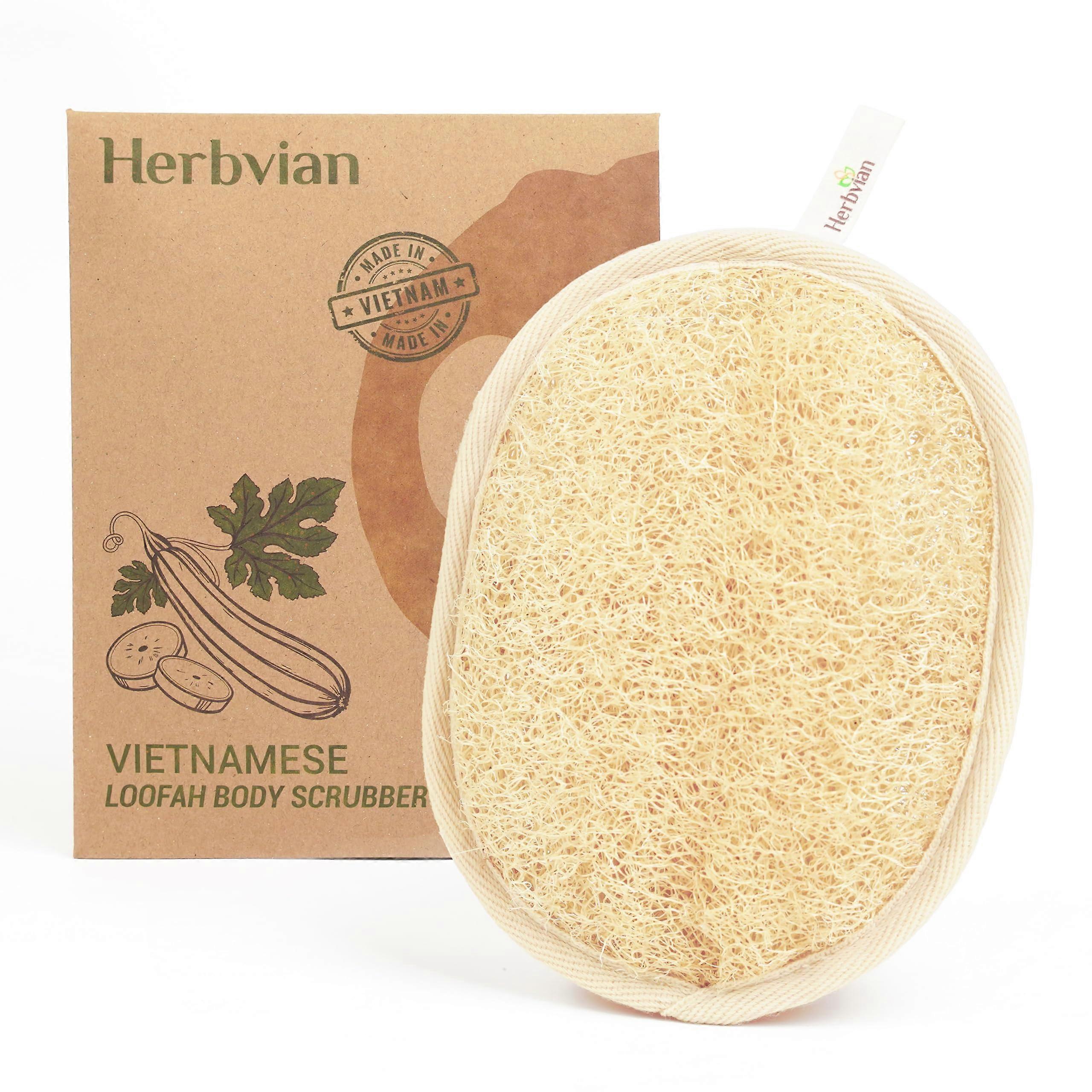 Loofah Body Scrubber with Deep Exfoliation, Vietnamese Natural Sponge Pad for Shower, Pack of 1