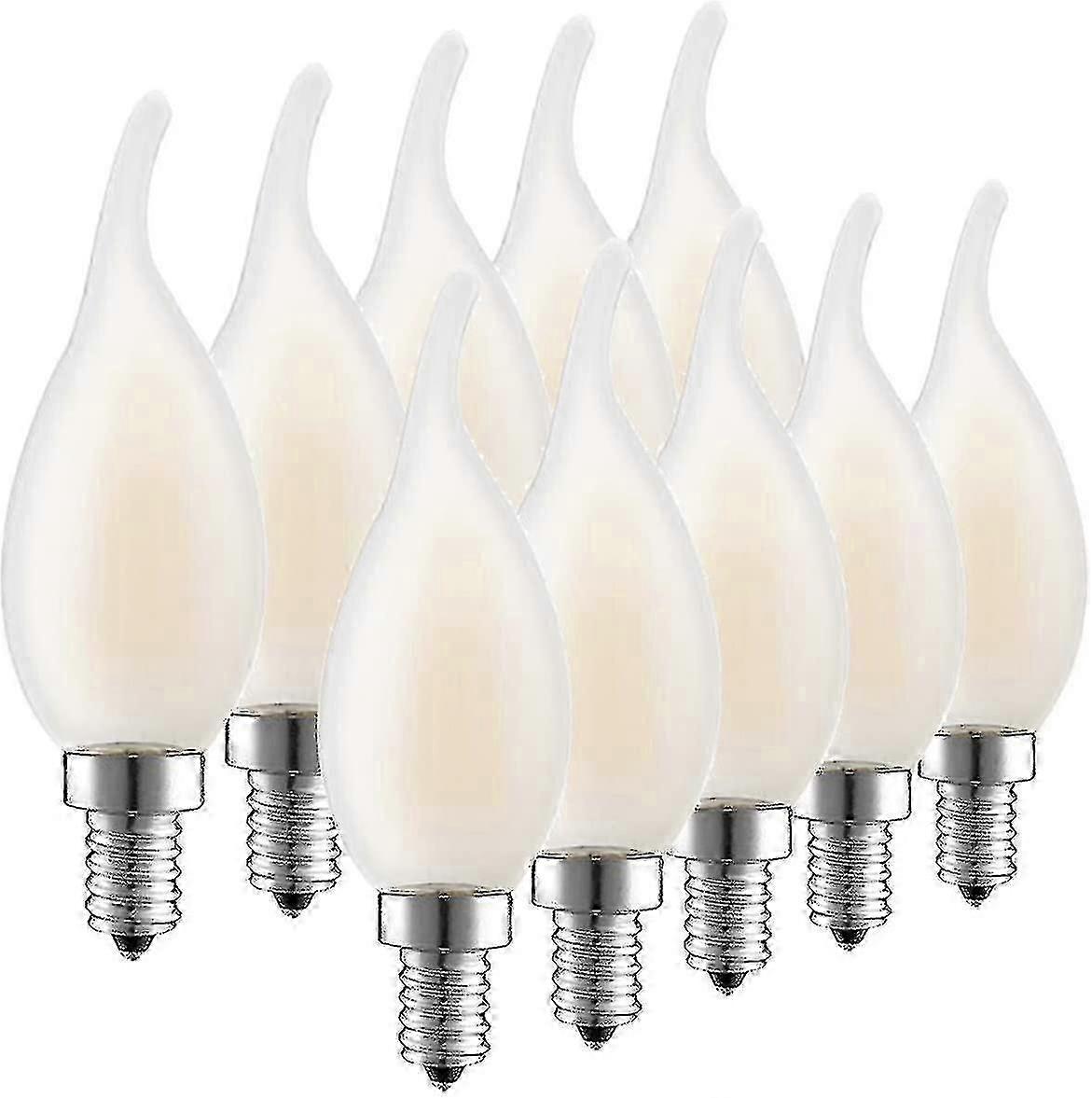 Dimmable E14 flame bulb, LED filament set of 10, 4W incandescent replacement