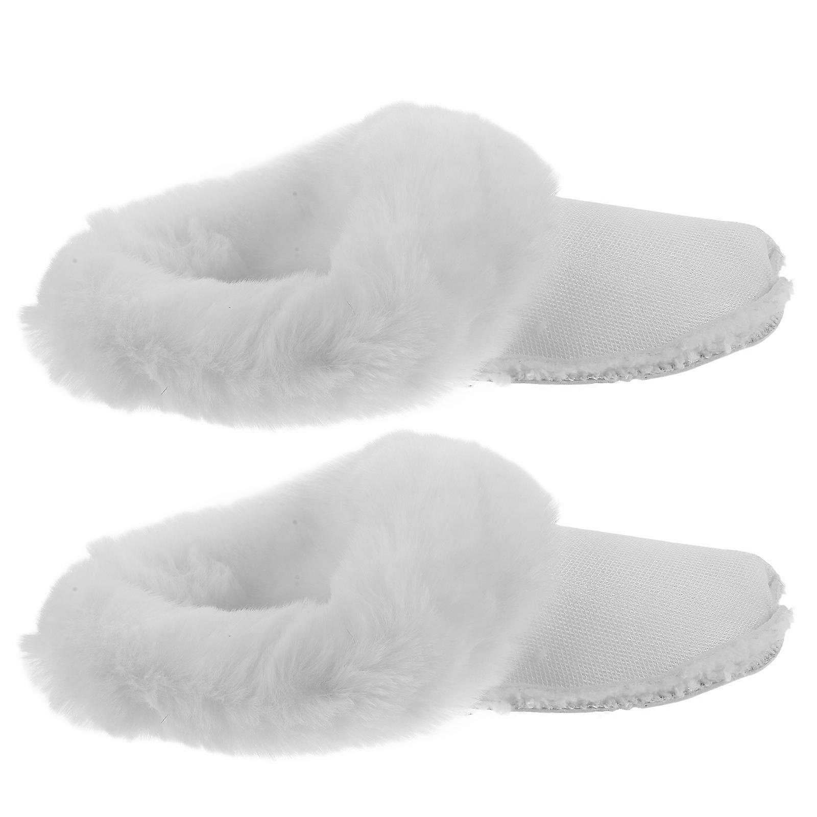 White Plush Shoe Inserts for Winter Warmth Removable Liner 1Pair