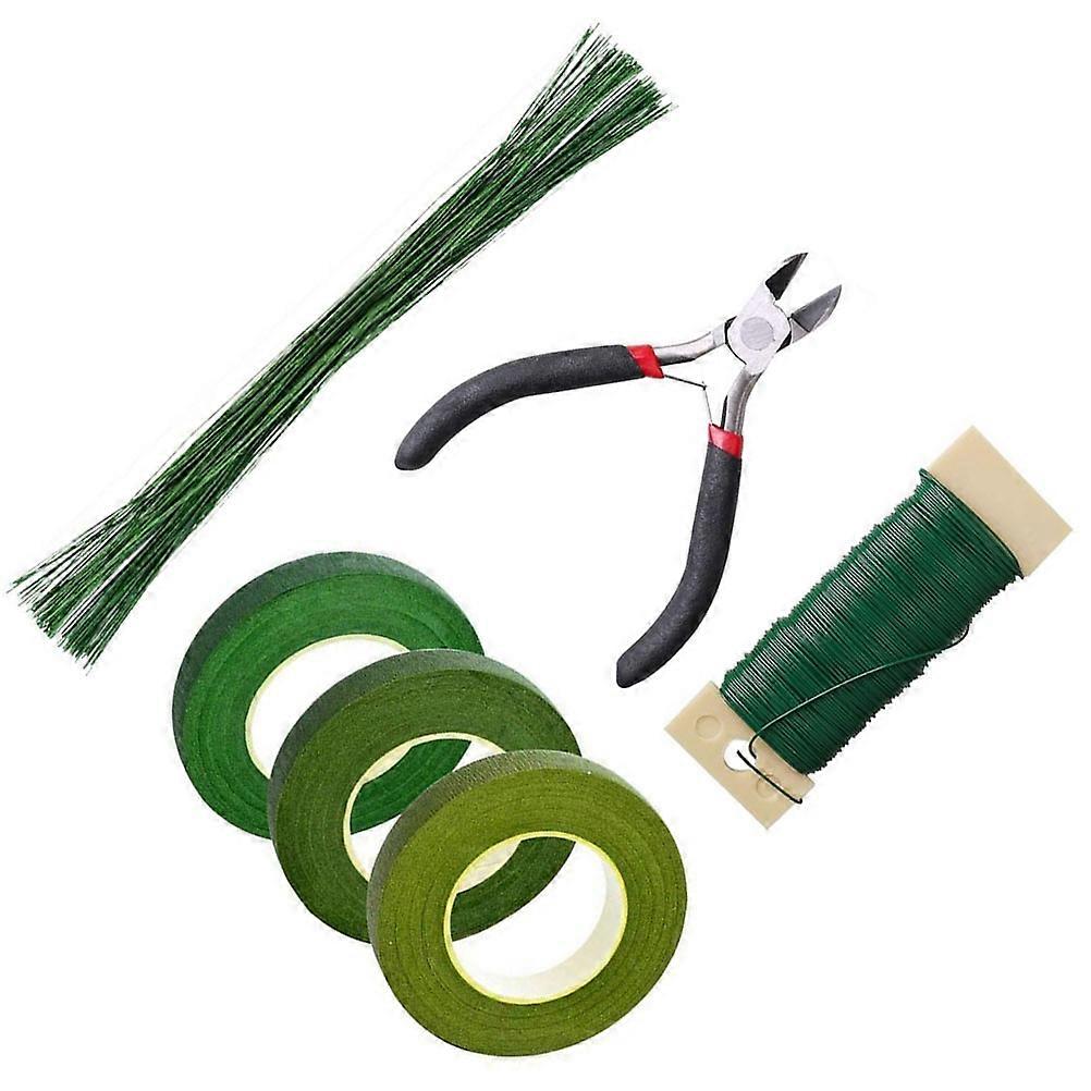Green Floral Stem Wire DIY Tools Set 1Set for Flower Making Crafts