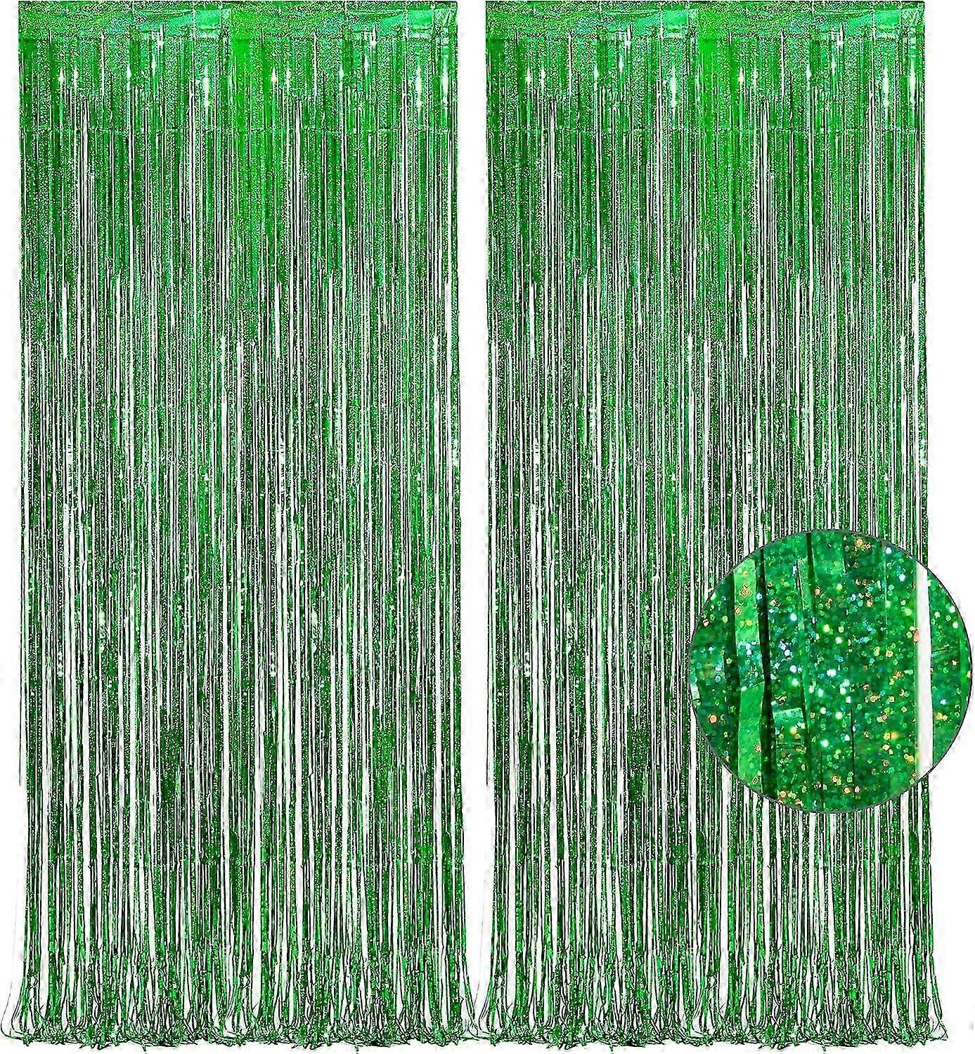 Iridescent Party Streamers Backdrop - GREATRIL Neon Transparent Holographic Tinsel Foil Fringe Curtain for Mermaid/Frozen/Sea/Euphoria/ERAS Party Them