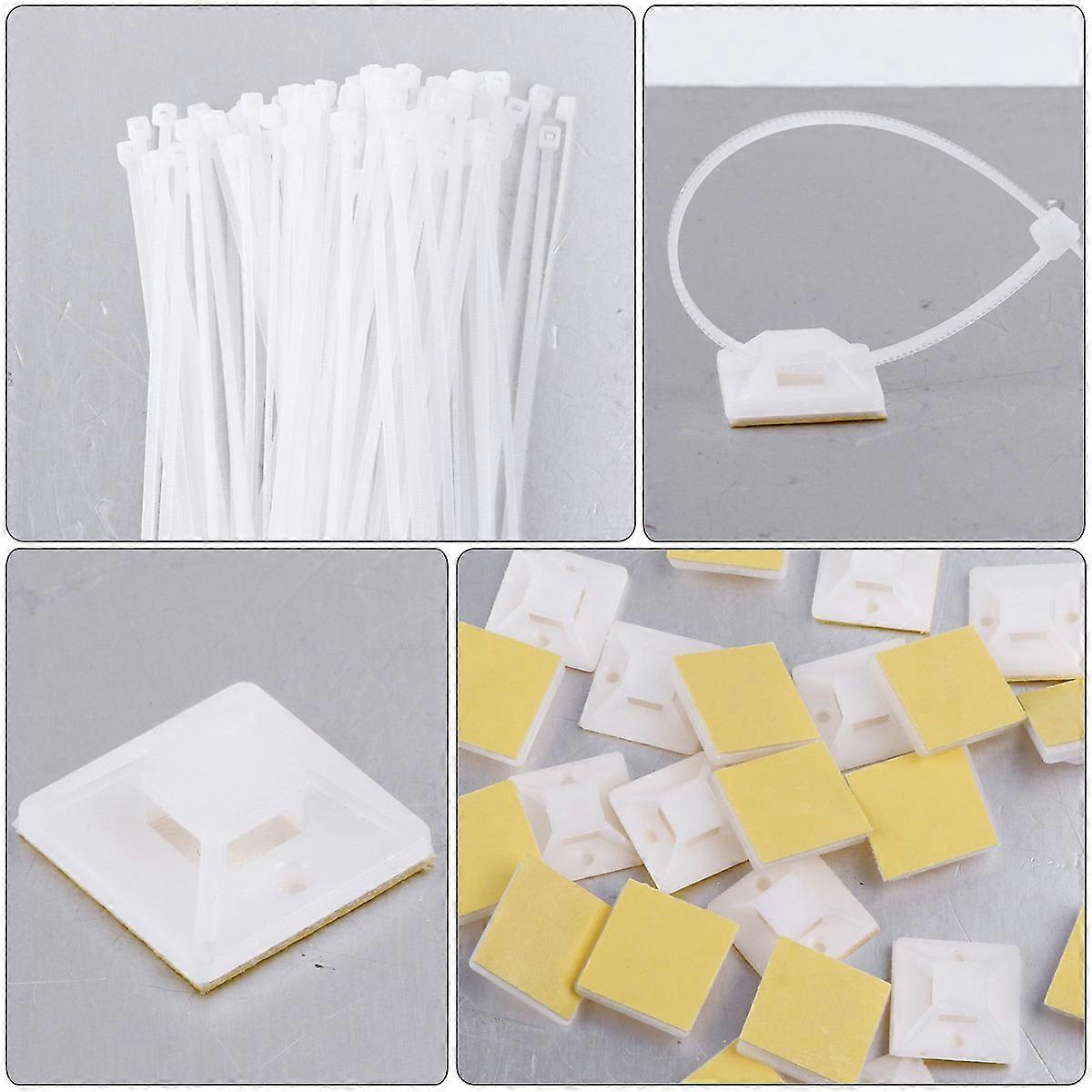 Zip Tie Multi-Purpose Cable Tie Holders for Fixing White Adhesive Mounts