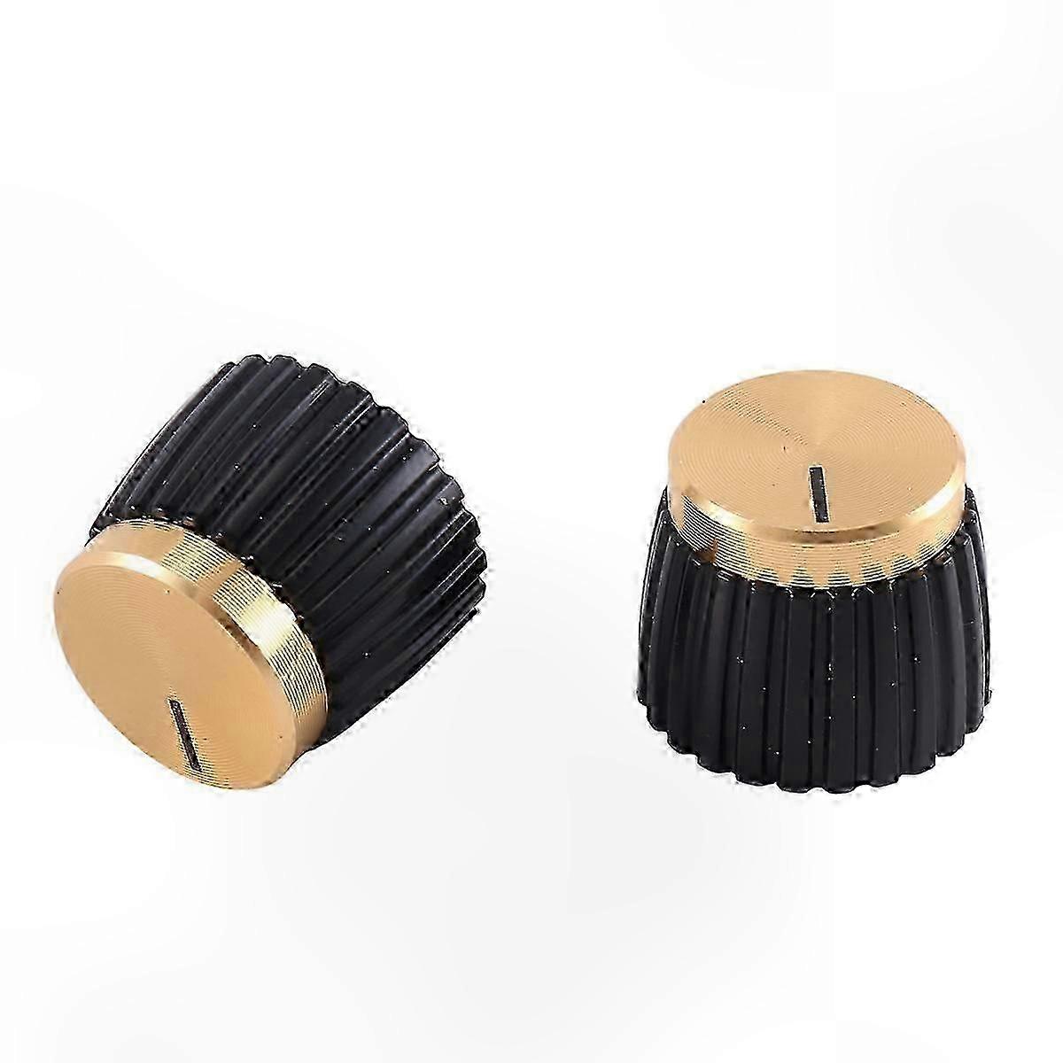 10Pcs Black and Gold Push-On Knobs for Guitar AMP Amplifiers