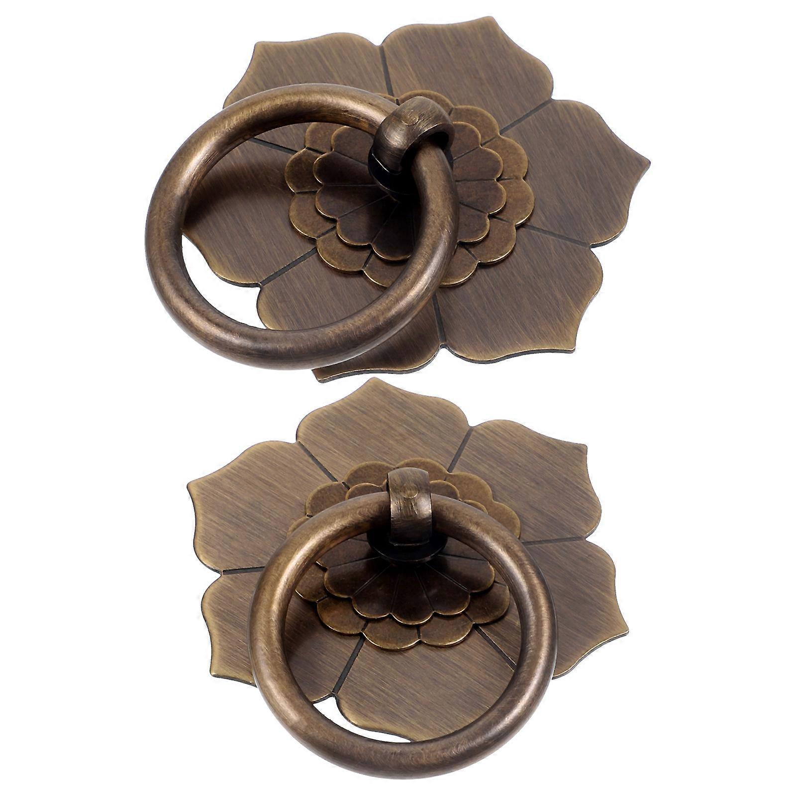 Cabinet Ring Handles for Easy Installation 10Pcs Dark Brown Finish