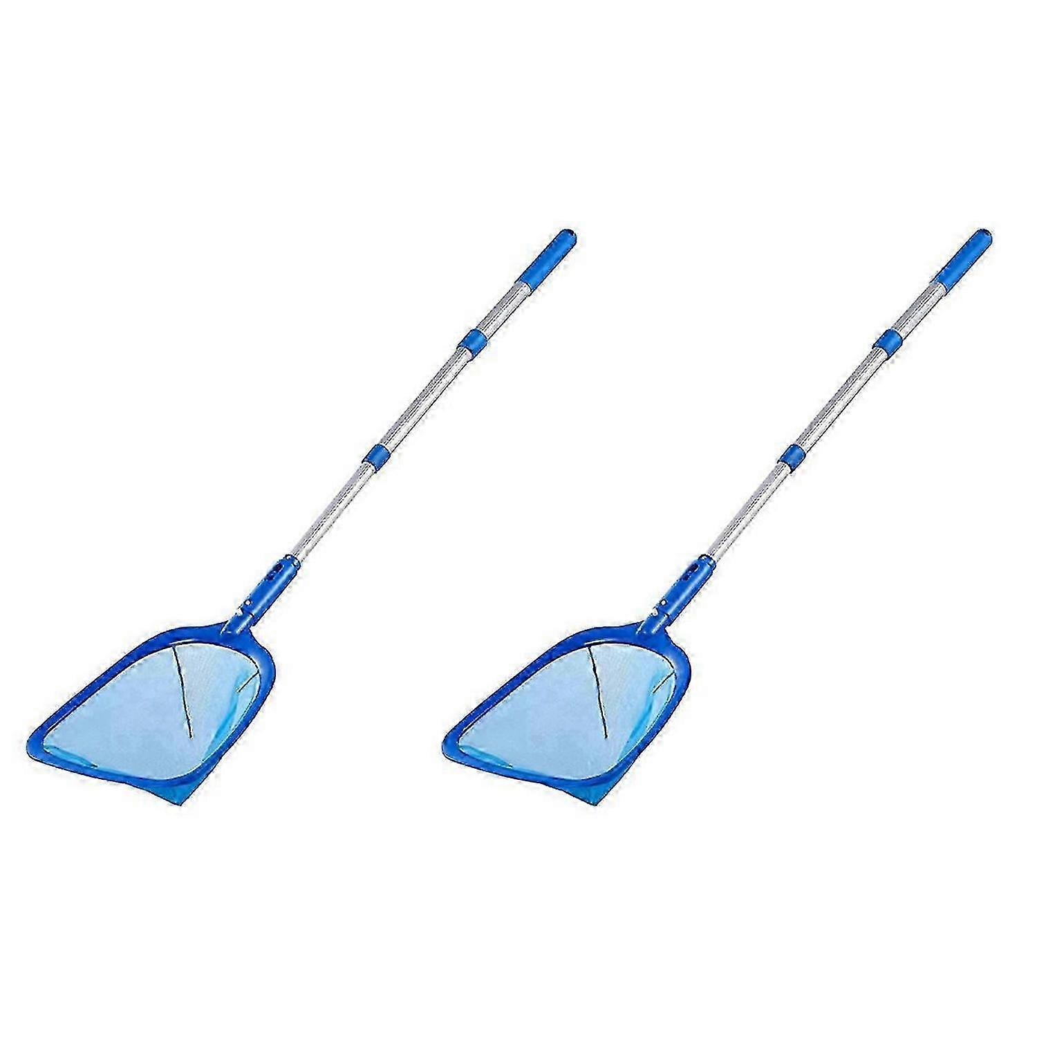 Pool skimming net with three-section pole, pool skimming net