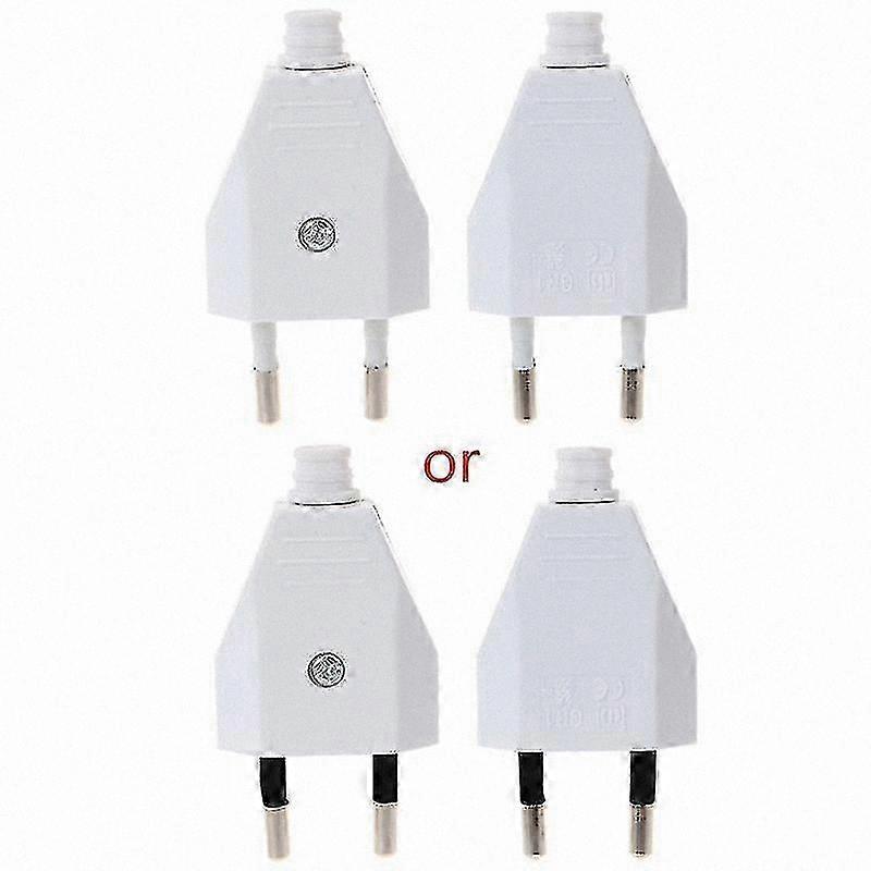 2-Pack European 2-Pin Plug Network Cables, 2.5A 220V Electrical Contacts