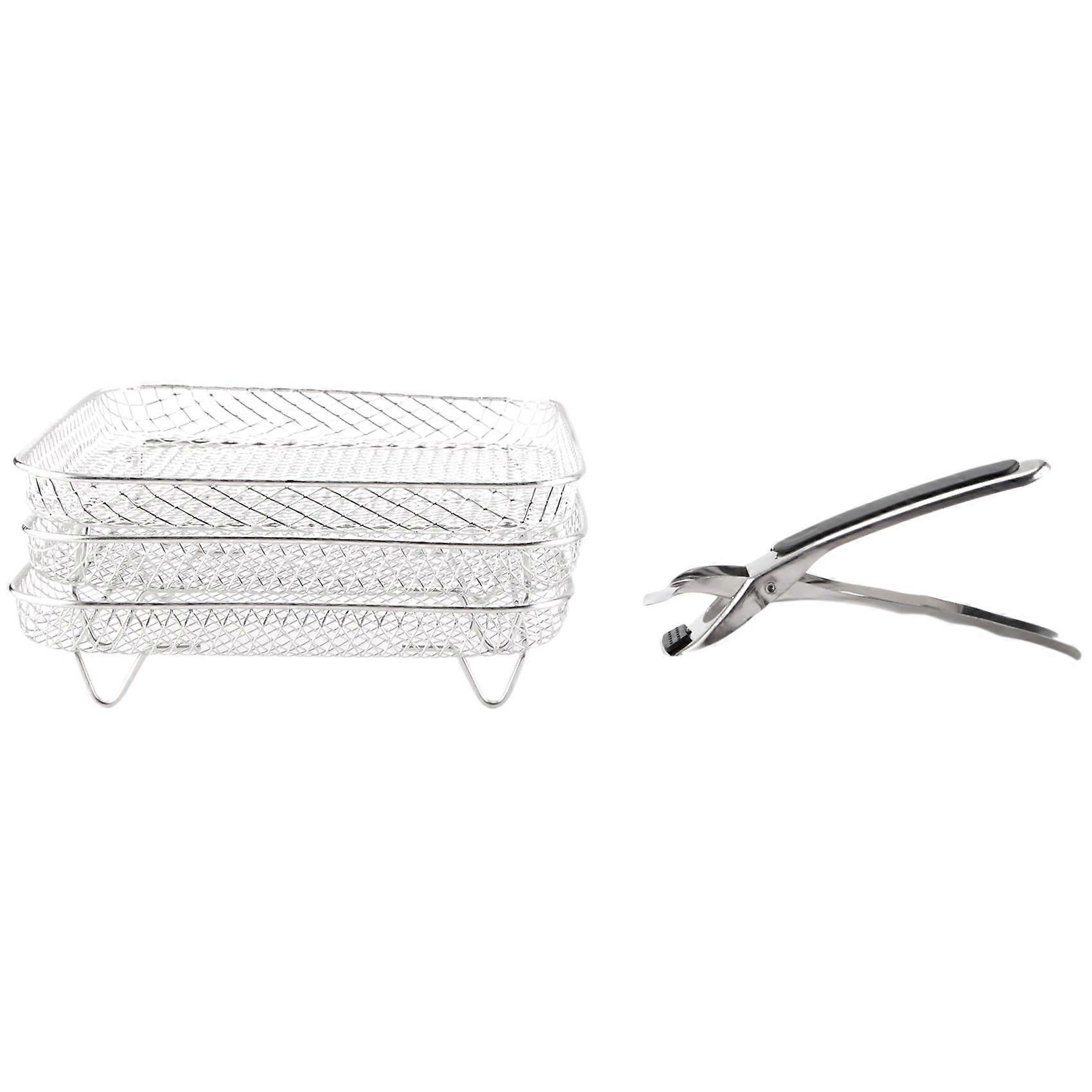 8 Inch Rack Square Three Stackable Racks,Stainless Steel Multi-Layer Dehydrator Rack, Accessories