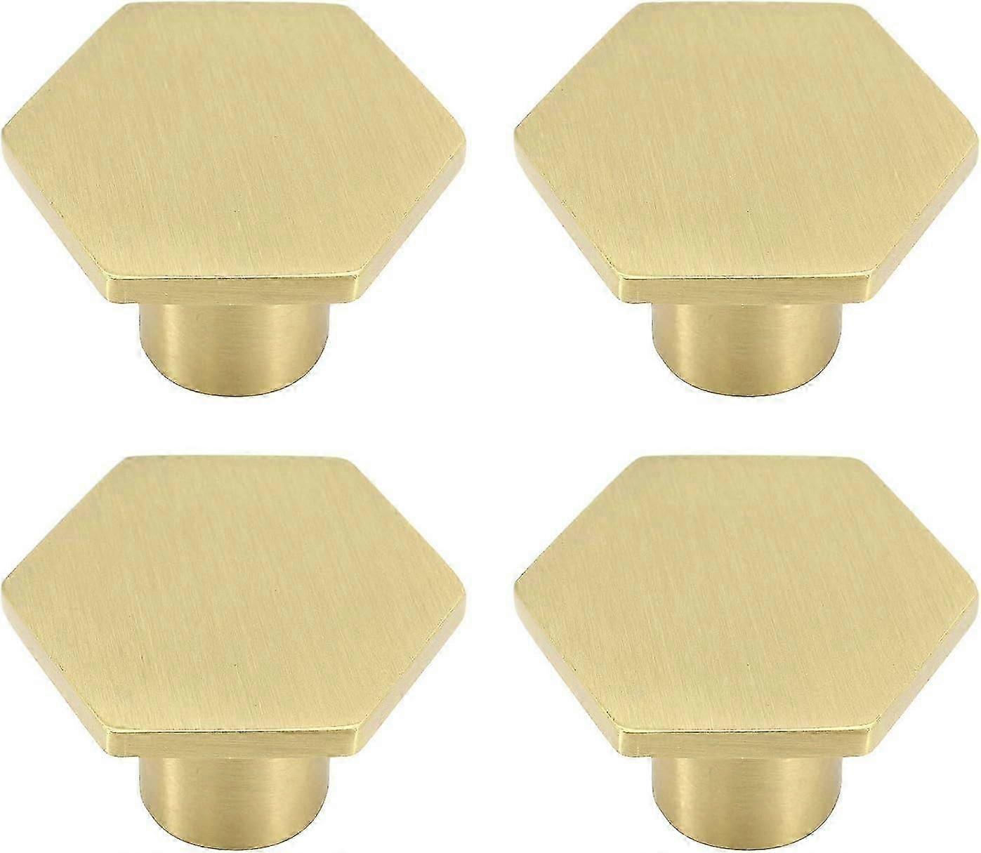 Solid Brass Hexagonal Cabinet Knobs, Pure Copper Drawer Pulls with Screws for Cabinet Doors and Drawers