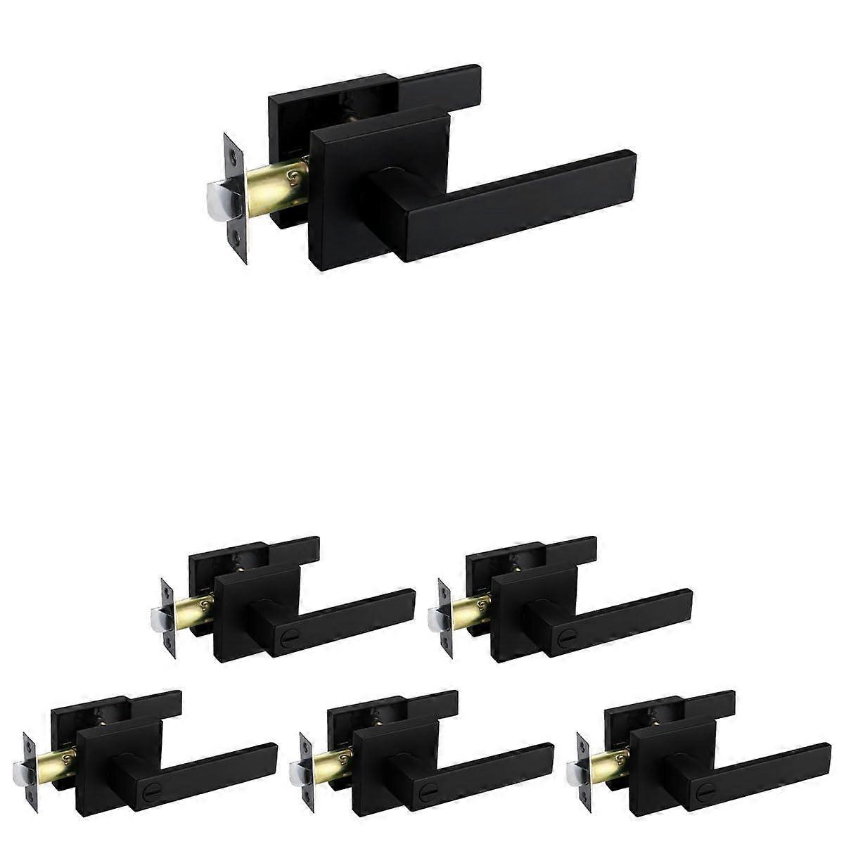 Door Lever Handle Set Keyless NonLocking for Bedroom Bathroom Hallway Adjustable Reversible