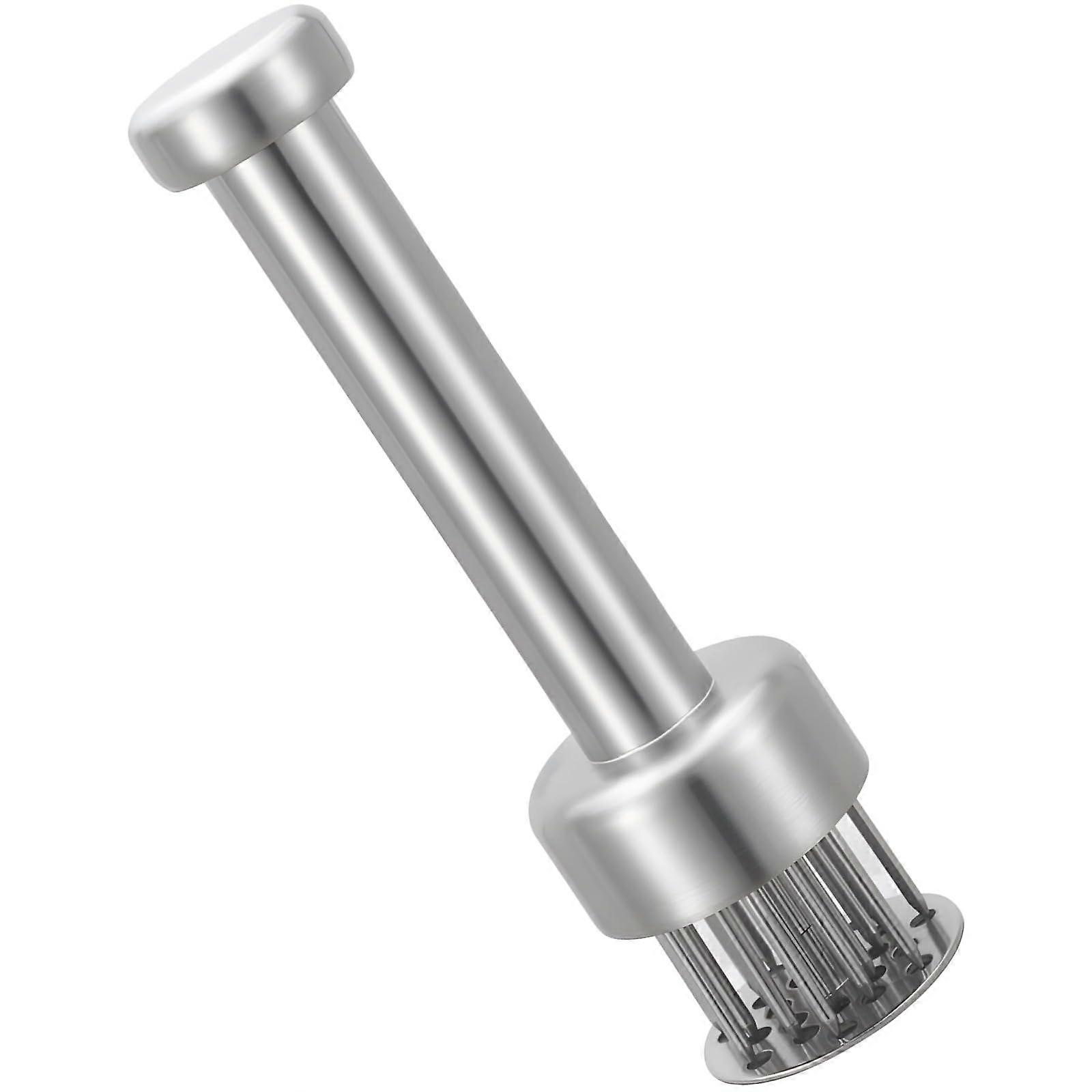 Stainless Steel Automatic Meat Tenderizer Tool with Brush for Chicken Pork Beef 7.7in