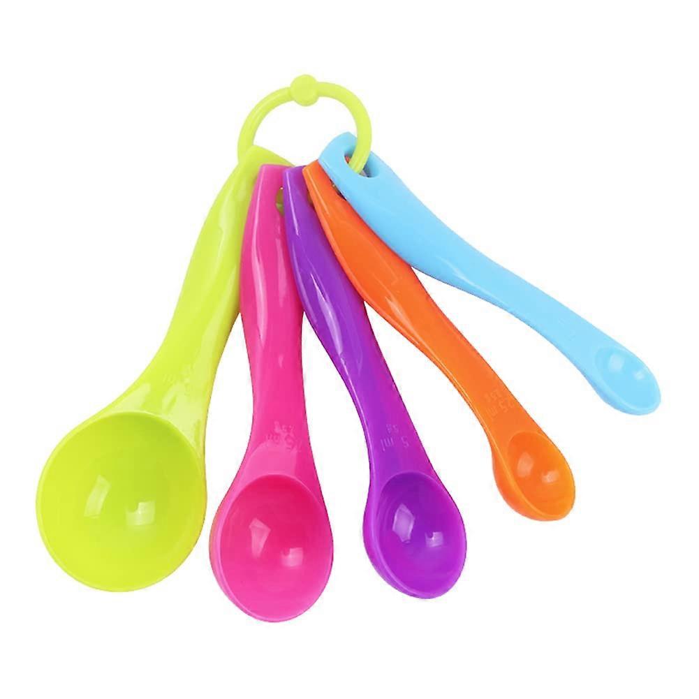 Measuring Spoons Set Colorful Plastic with Accurate Marks for Cooking and Baking Kitchen Use